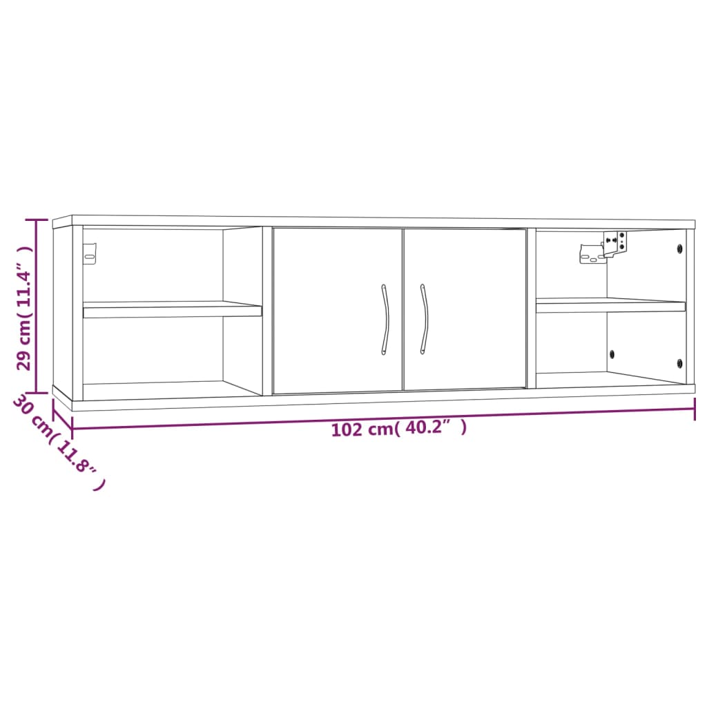 vidaXL Estantería de pared madera contrachapada marrón 102x30x29 cm