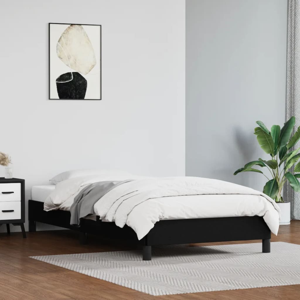 vidaXL Estructura de cama sin colchón cuero sintético negro 90x200 cm