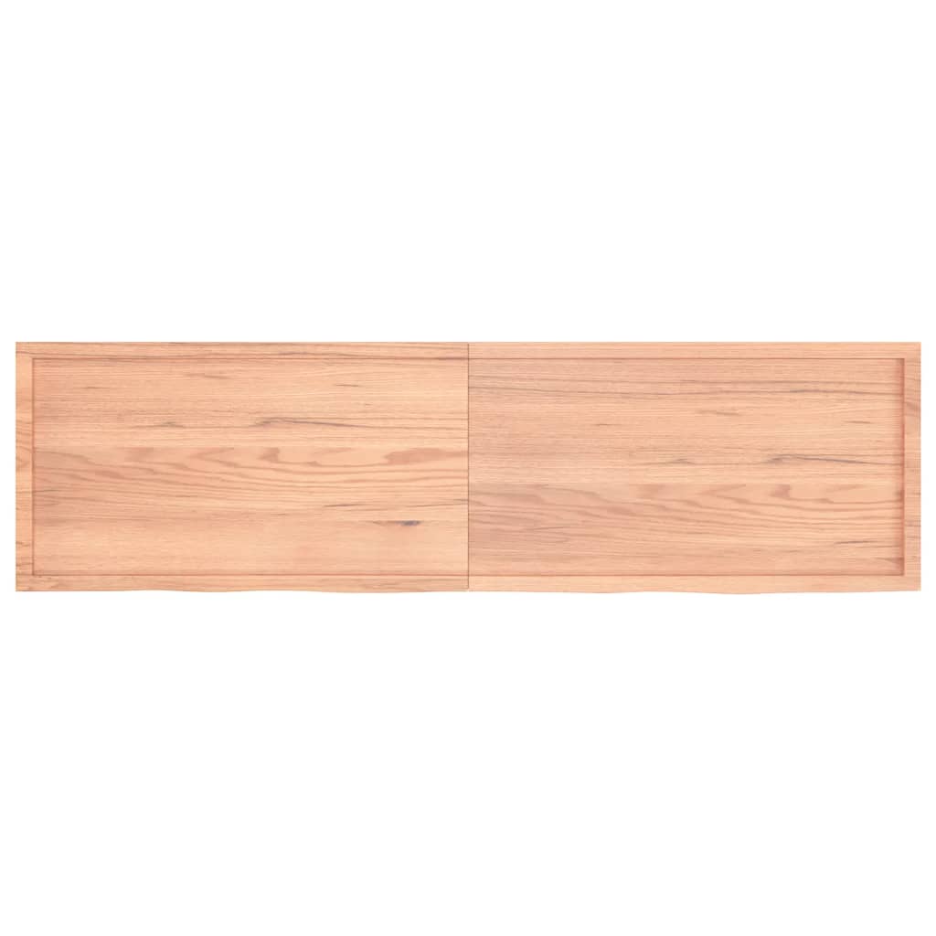 vidaXL Tablero mesa madera roble tratada marrón claro 220x60x(2-6) cm