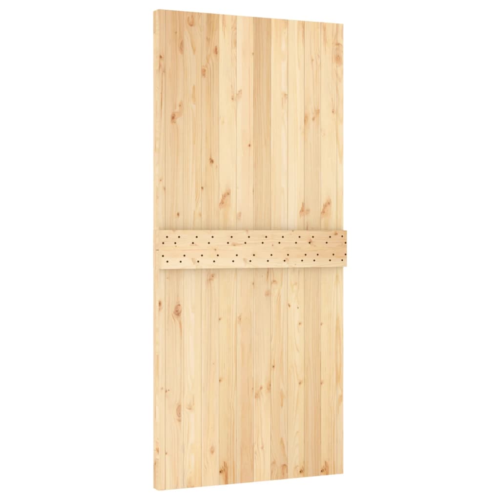 vidaXL Puerta corredera con herrajes madera maciza de pino 95x210 cm