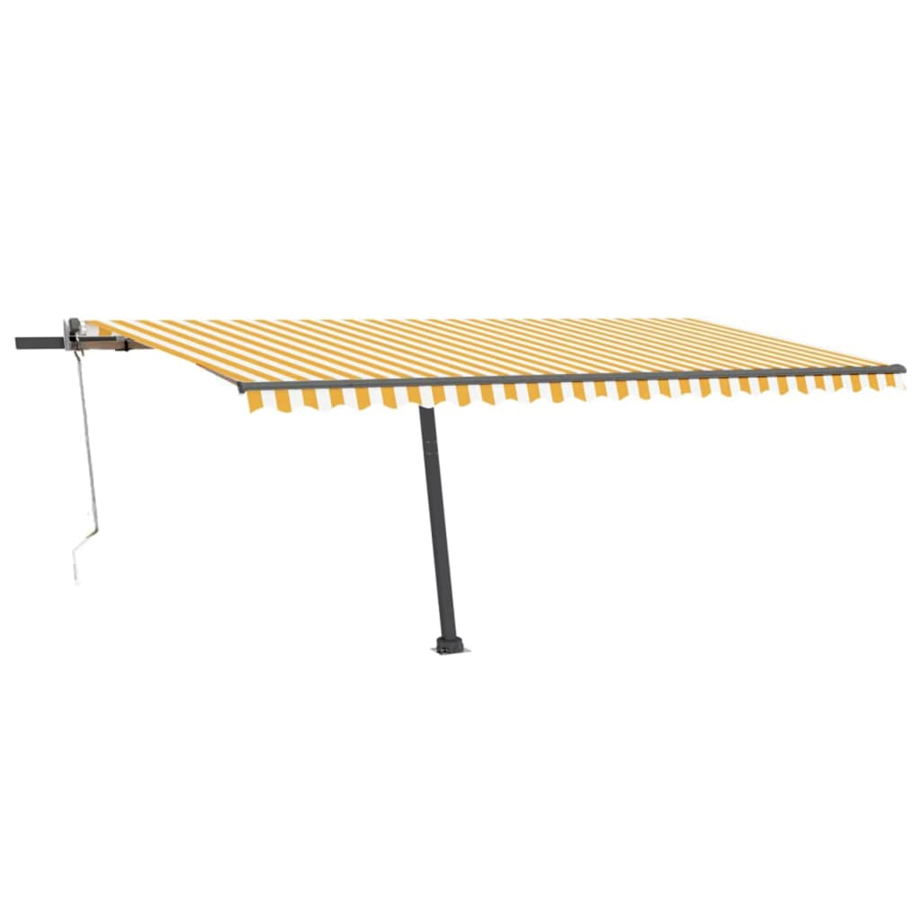 vidaXL Toldo de pie automático amarillo y blanco 500x300 cm