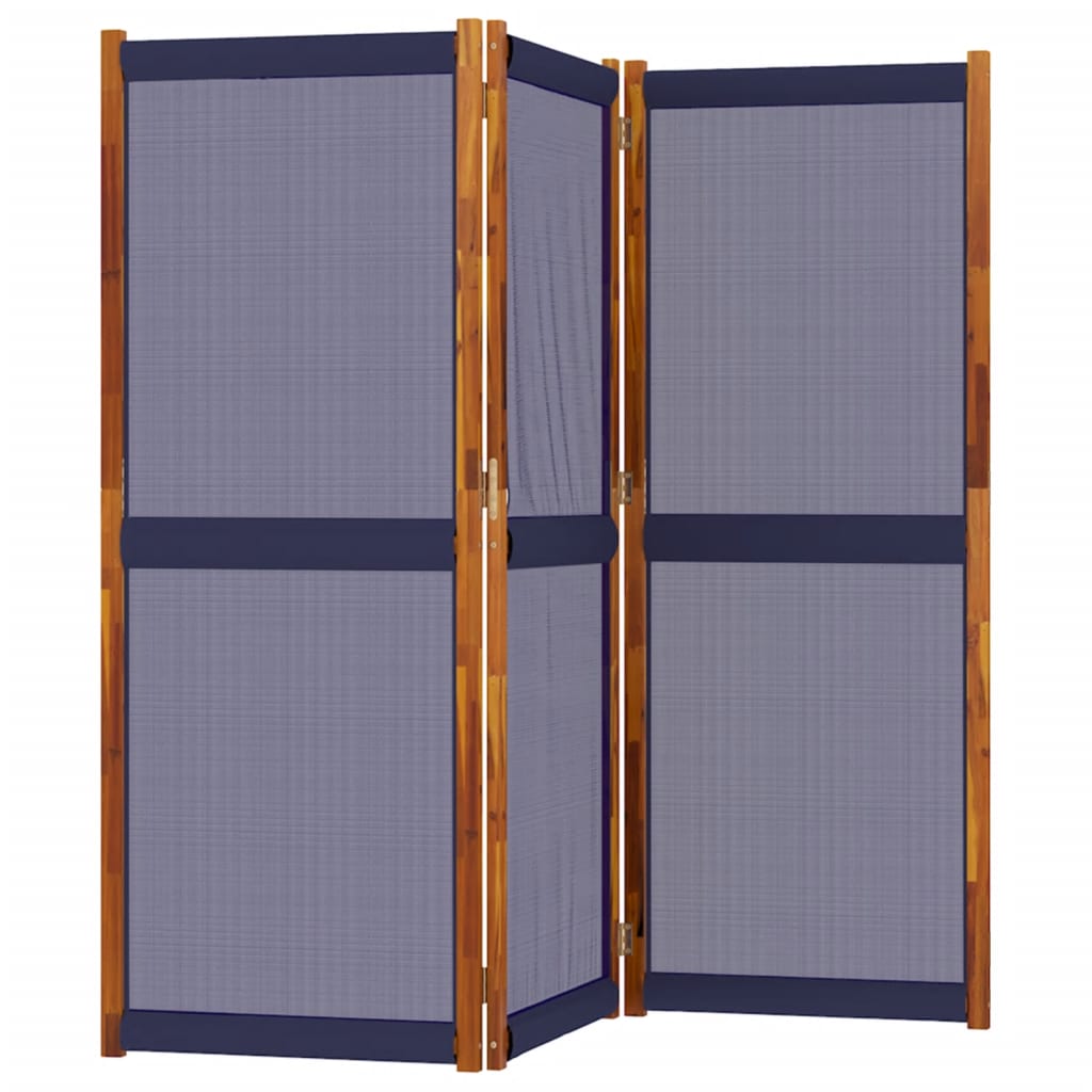 vidaXL Biombo divisor de 3 paneles azul oscuro 210x180 cm