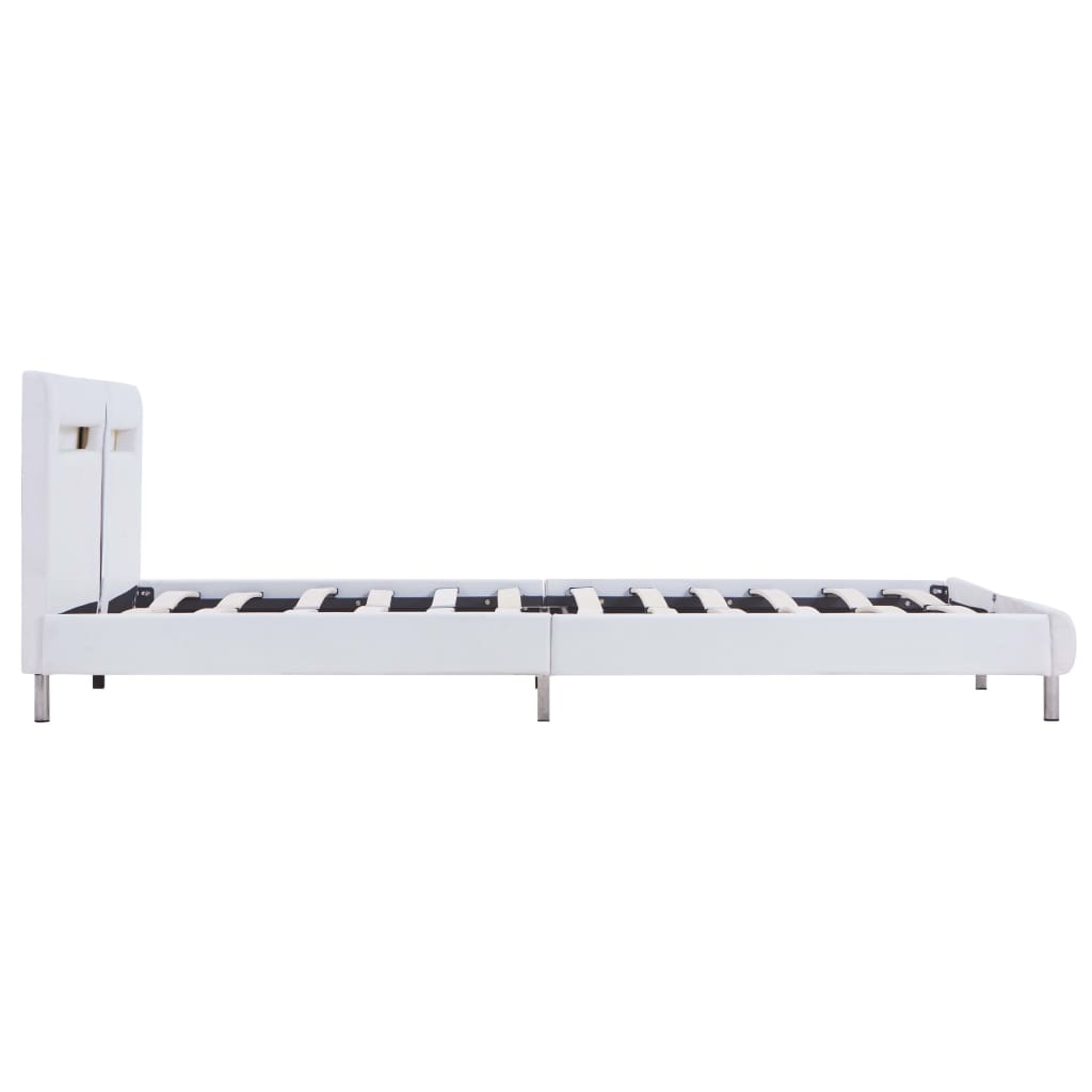 vidaXL Estructura de cama con LED sin colchón blanco 180x200 cm