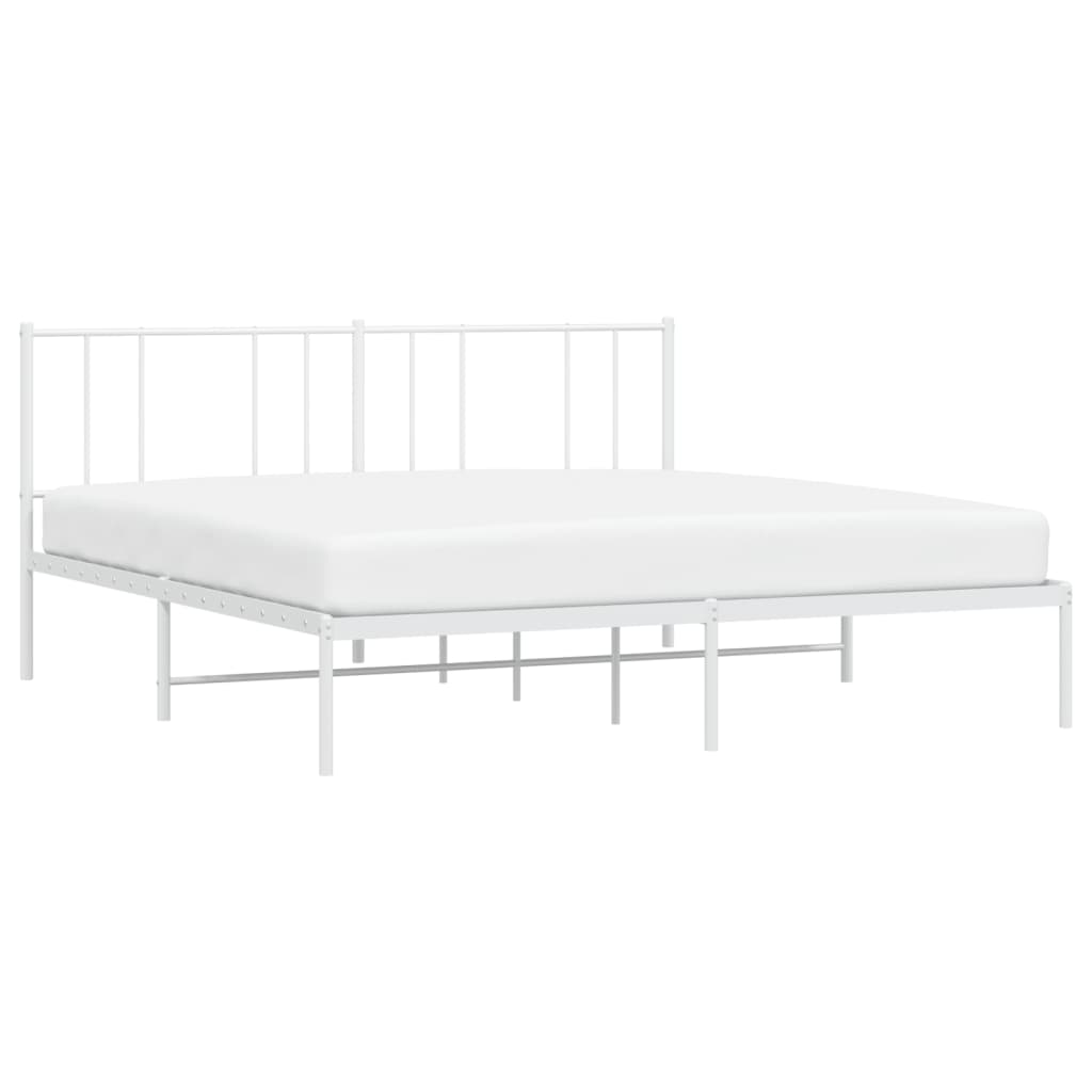 vidaXL Estructura cama sin colchón con cabecero metal blanco 183x213cm