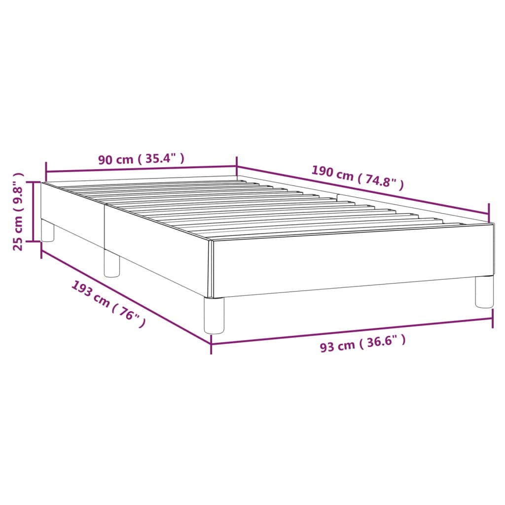 vidaXL Estructura de cama sin colchón tela azul 90x190 cm