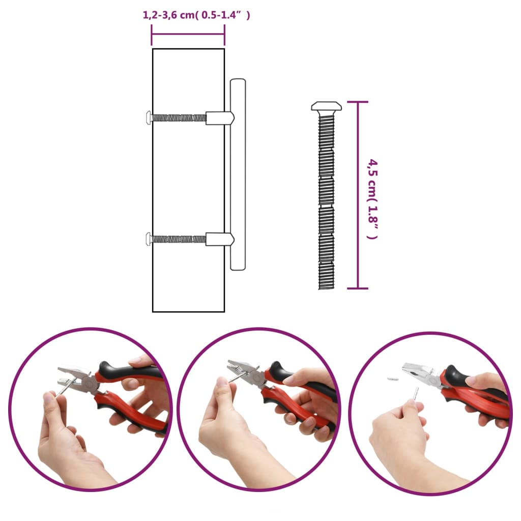 vidaXL Tiradores para armarios 10 uds acero inoxidable plateado 96 mm