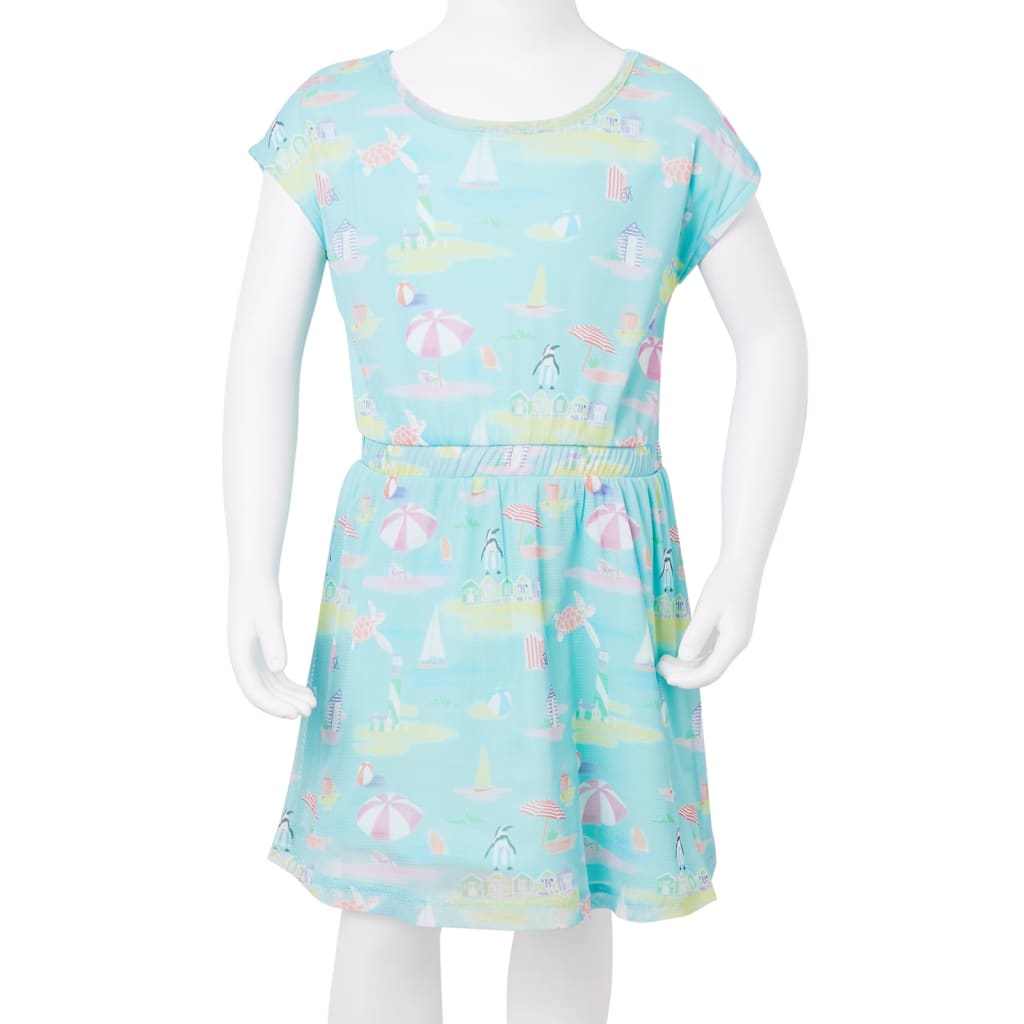 Vestido infantil color aguamarina claro 116