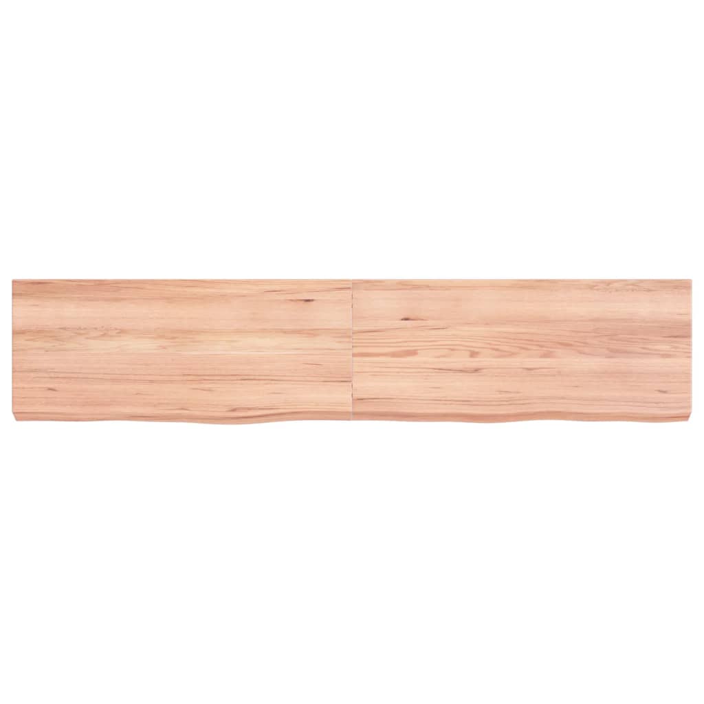 vidaXL Encimera baño madera maciza tratada marrón claro 140x30x(2-6)cm