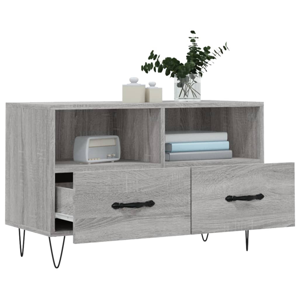 vidaXL Mueble de TV madera de ingeniería gris Sonoma 80x36x50 cm