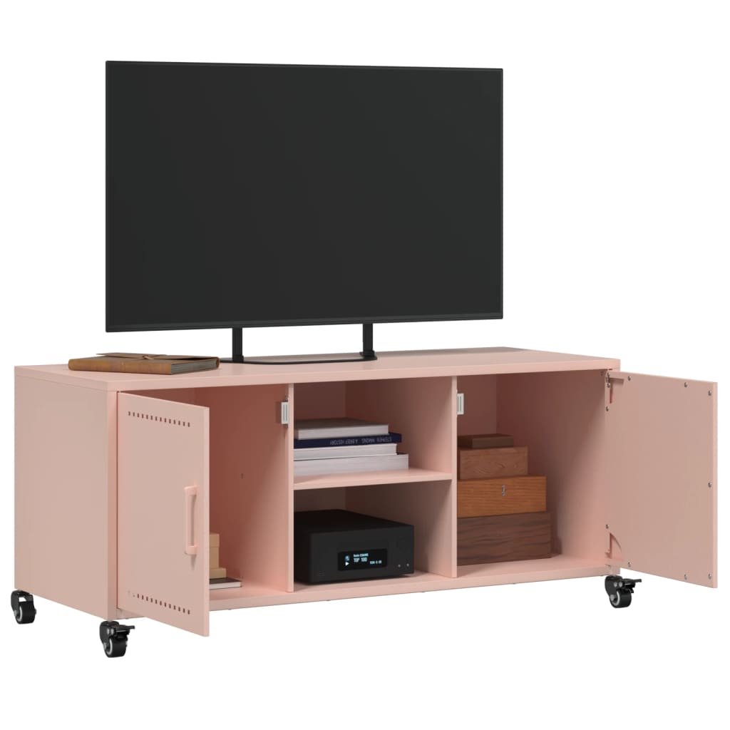 vidaXL Mueble de TV acero rosa 100,5x39x43,5 cm