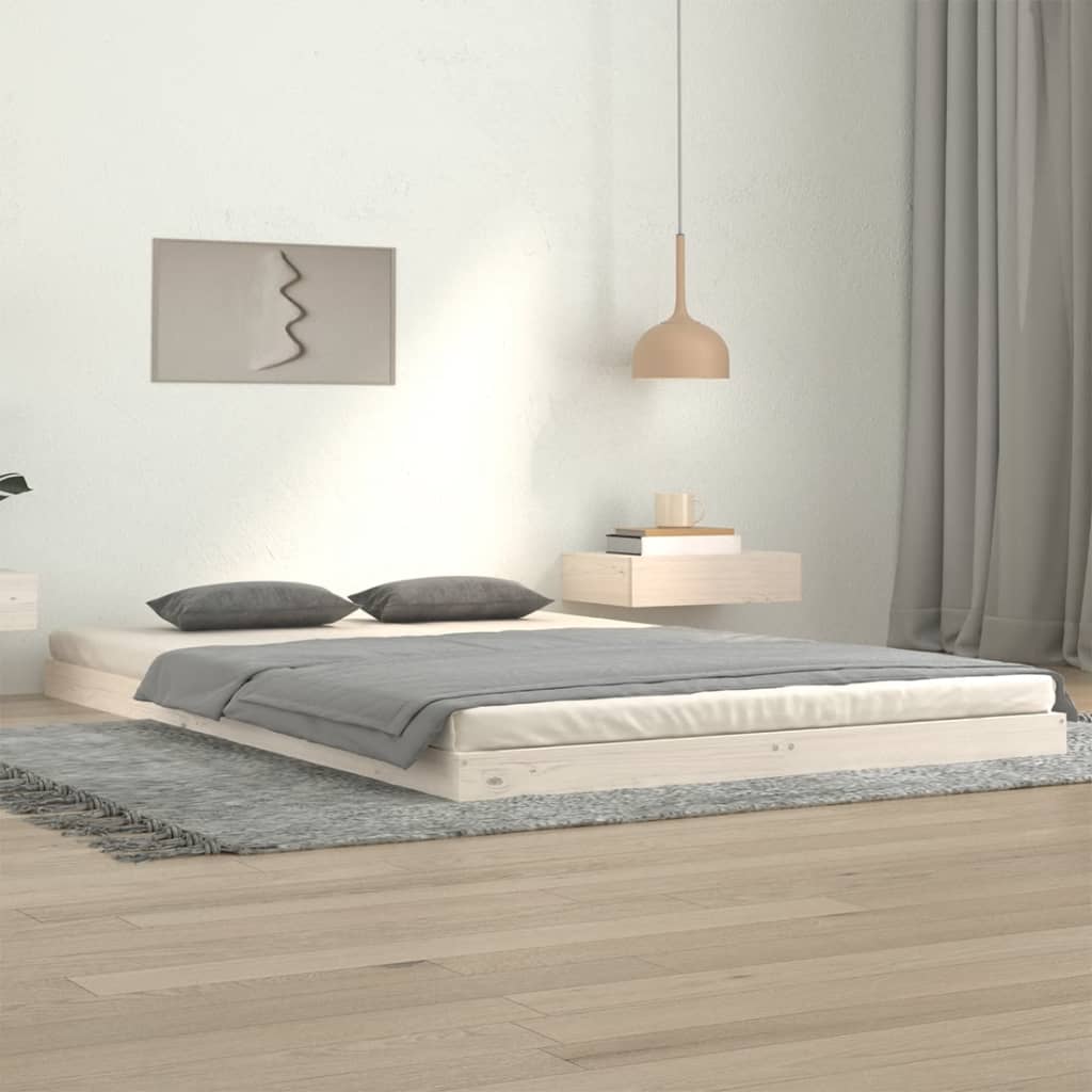 vidaXL Estructura de cama sin colchón madera de pino blanca 120x200 cm