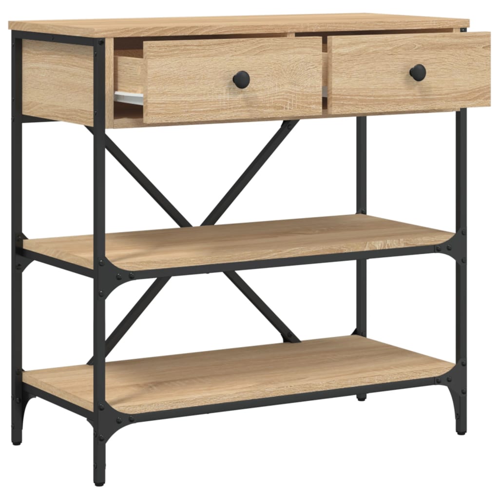 vidaXL Mesa consola madera de ingeniería roble Sonoma 75x34,5x75 cm