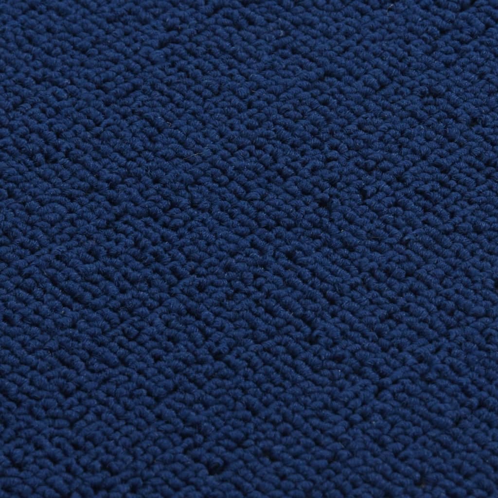 vidaXL Alfombrilla de escalera 15 uds azul marino rectangular 75x20 cm