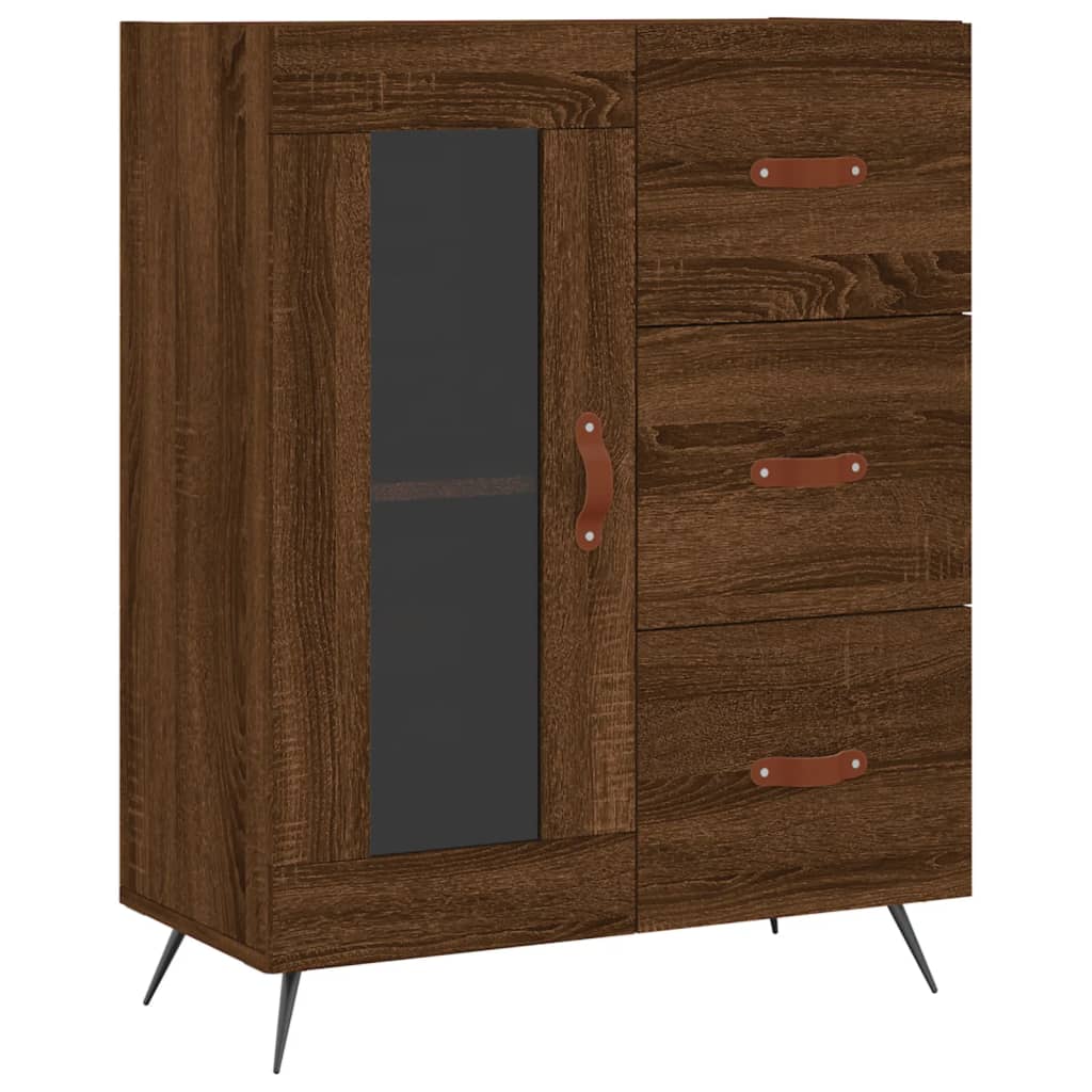 vidaXL Aparador alto madera contrachapada marrón roble 69,5x34x180 cm