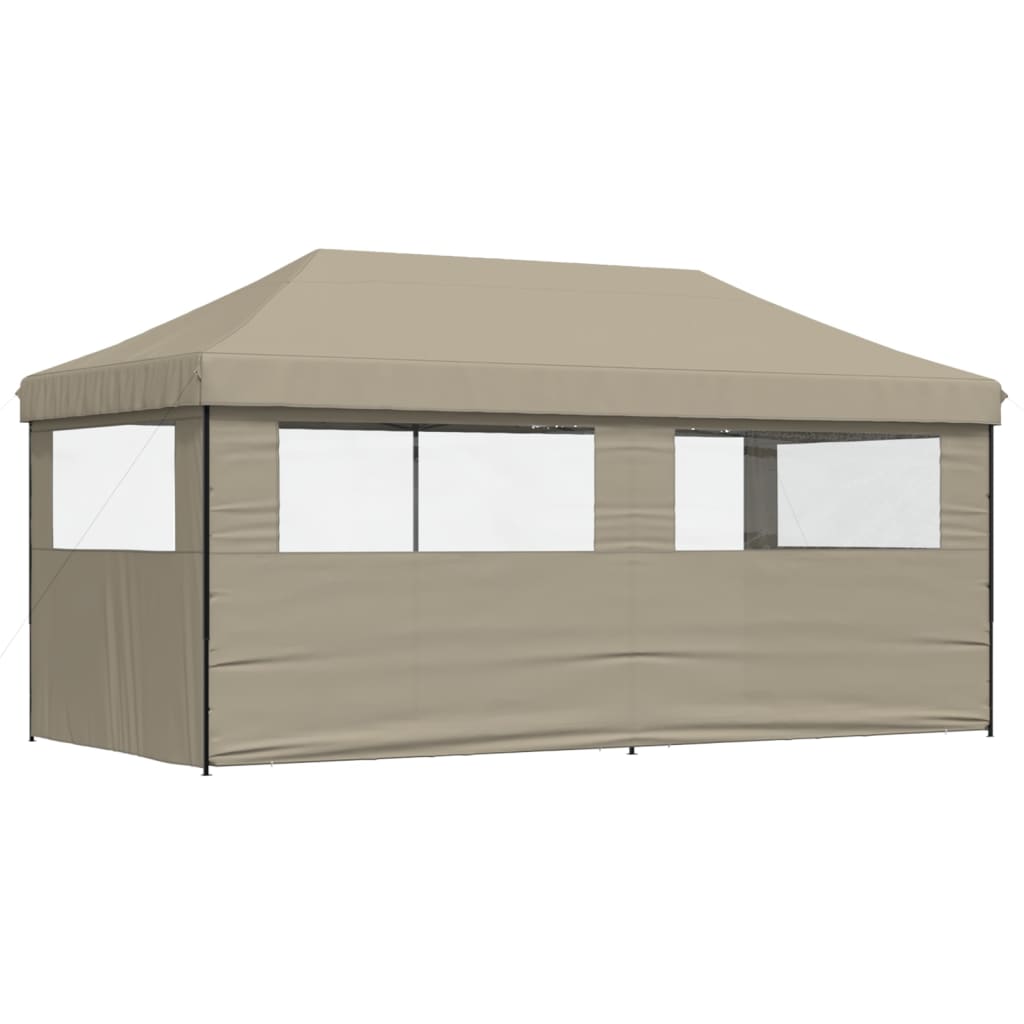 vidaXL Tienda de fiesta plegable Pop-Up con 3 paredes laterales taupe