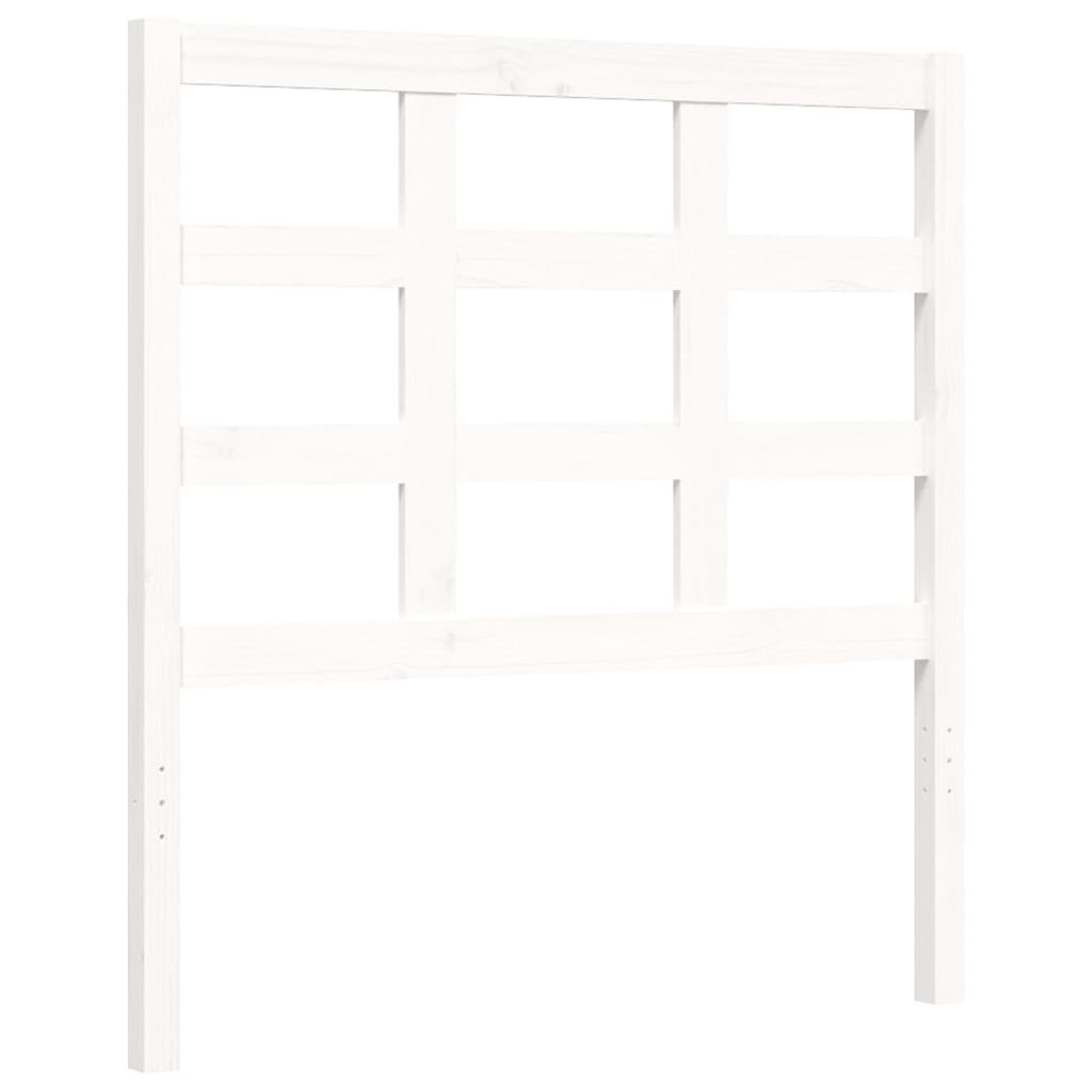 vidaXL Estructura de cama con cabecero madera maciza blanco 90x200 cm