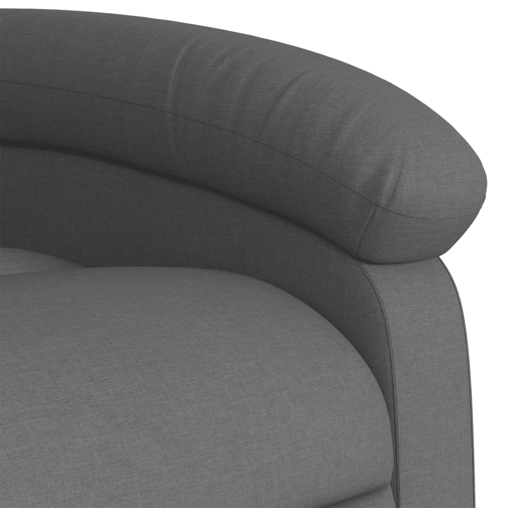 vidaXL Sillón de masaje reclinable de tela gris oscuro