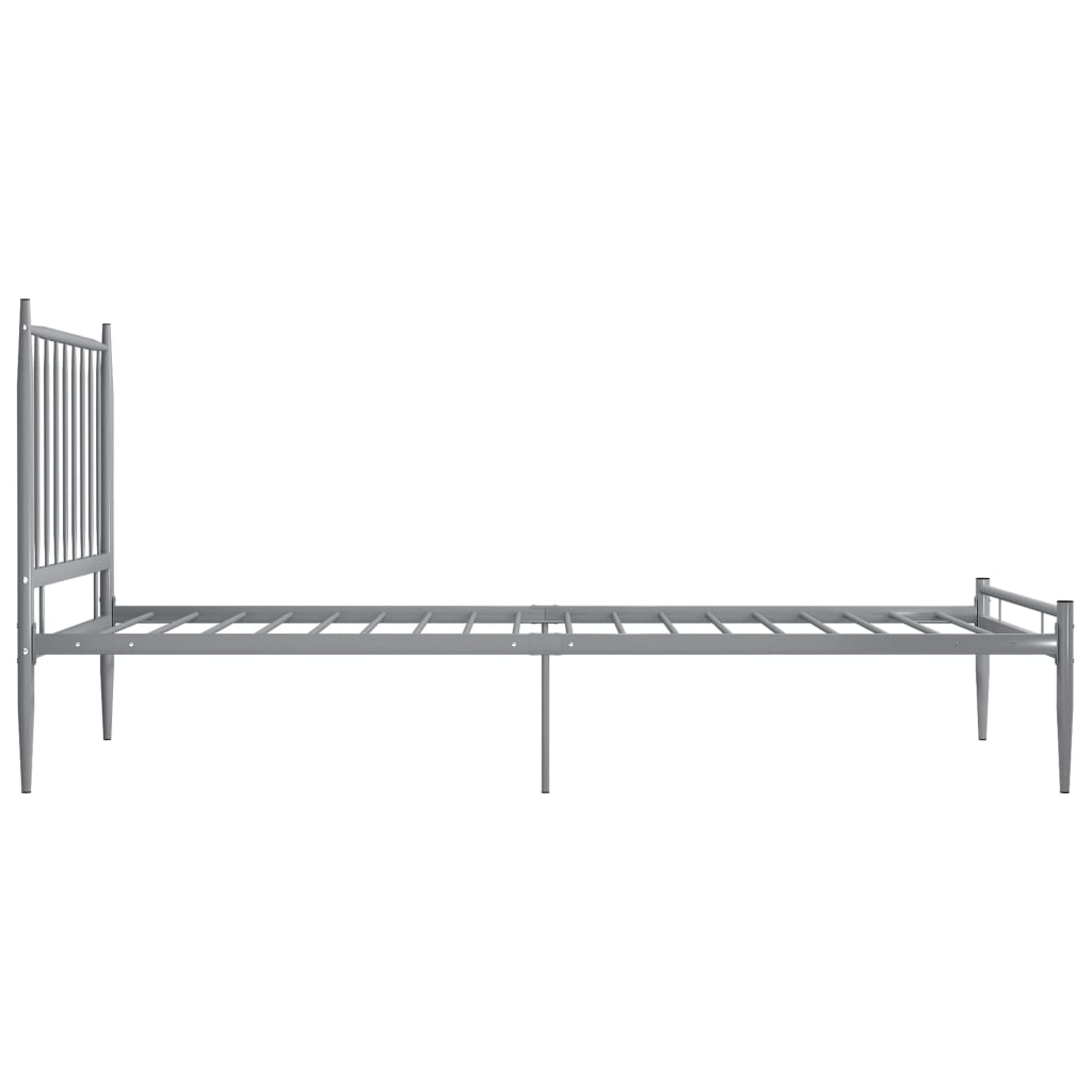 vidaXL Estructura de cama sin colchón metal gris 100x200 cm