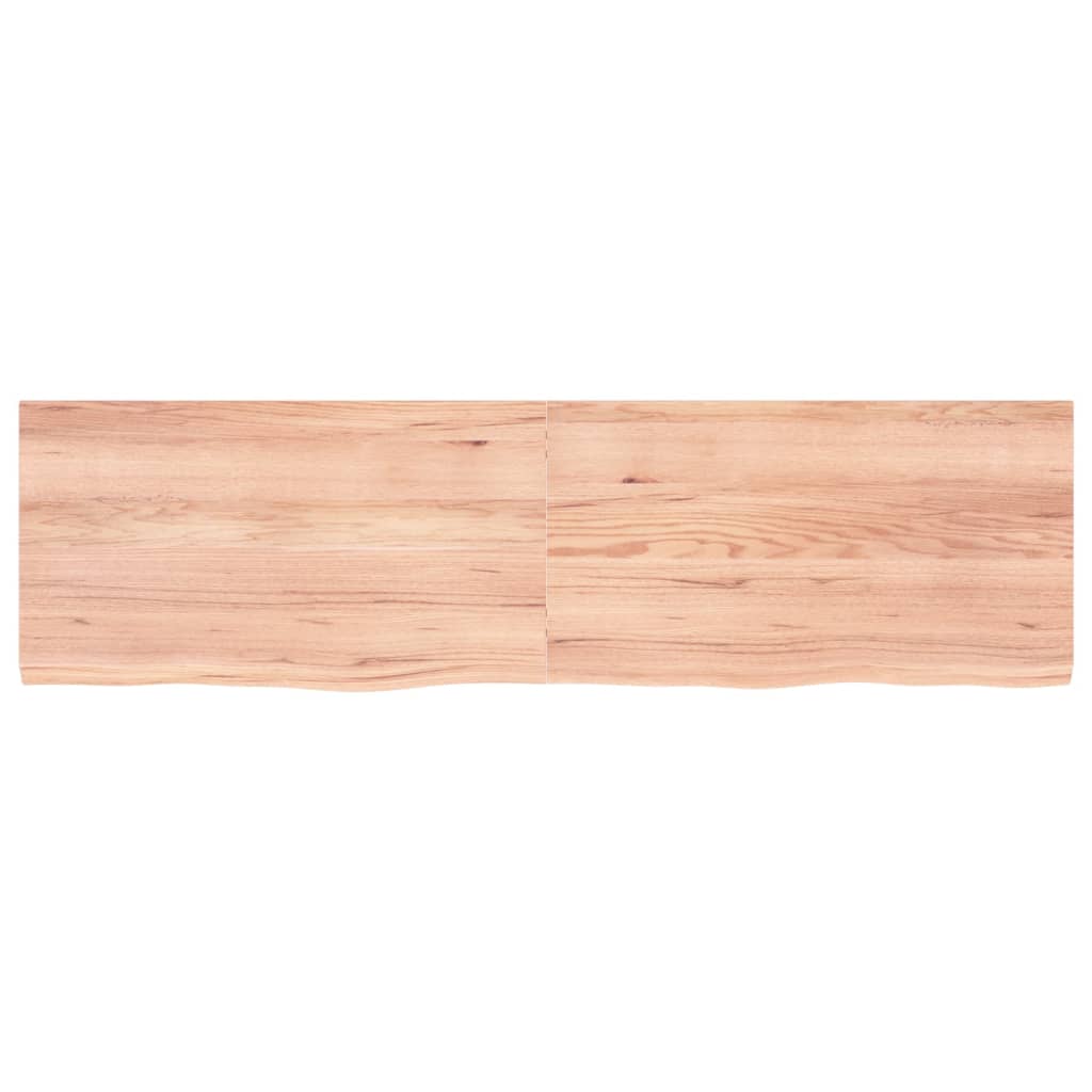 vidaXL Encimera baño madera maciza tratada marrón claro 180x50x(2-4)cm