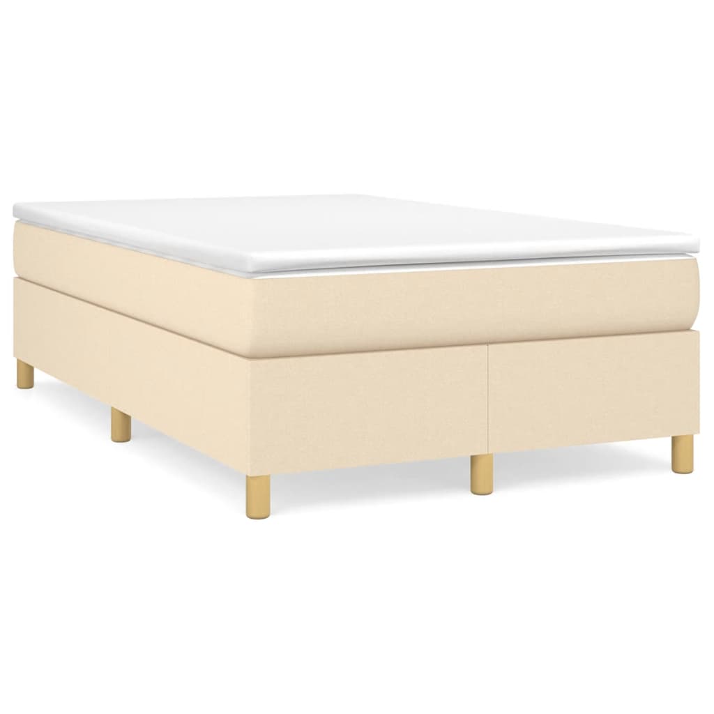 vidaXL Cama box spring con colchón tela color crema 120x200 cm