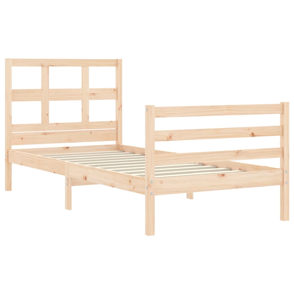 vidaXL Estructura de cama con cabecero madera maciza 100x200 cm