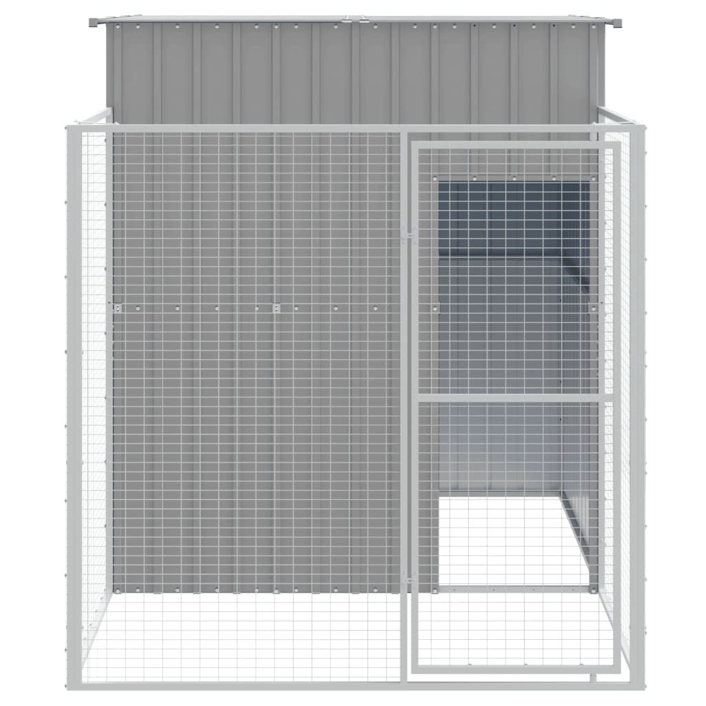 vidaXL Caseta perros corral acero galvanizado gris claro 165x251x181cm