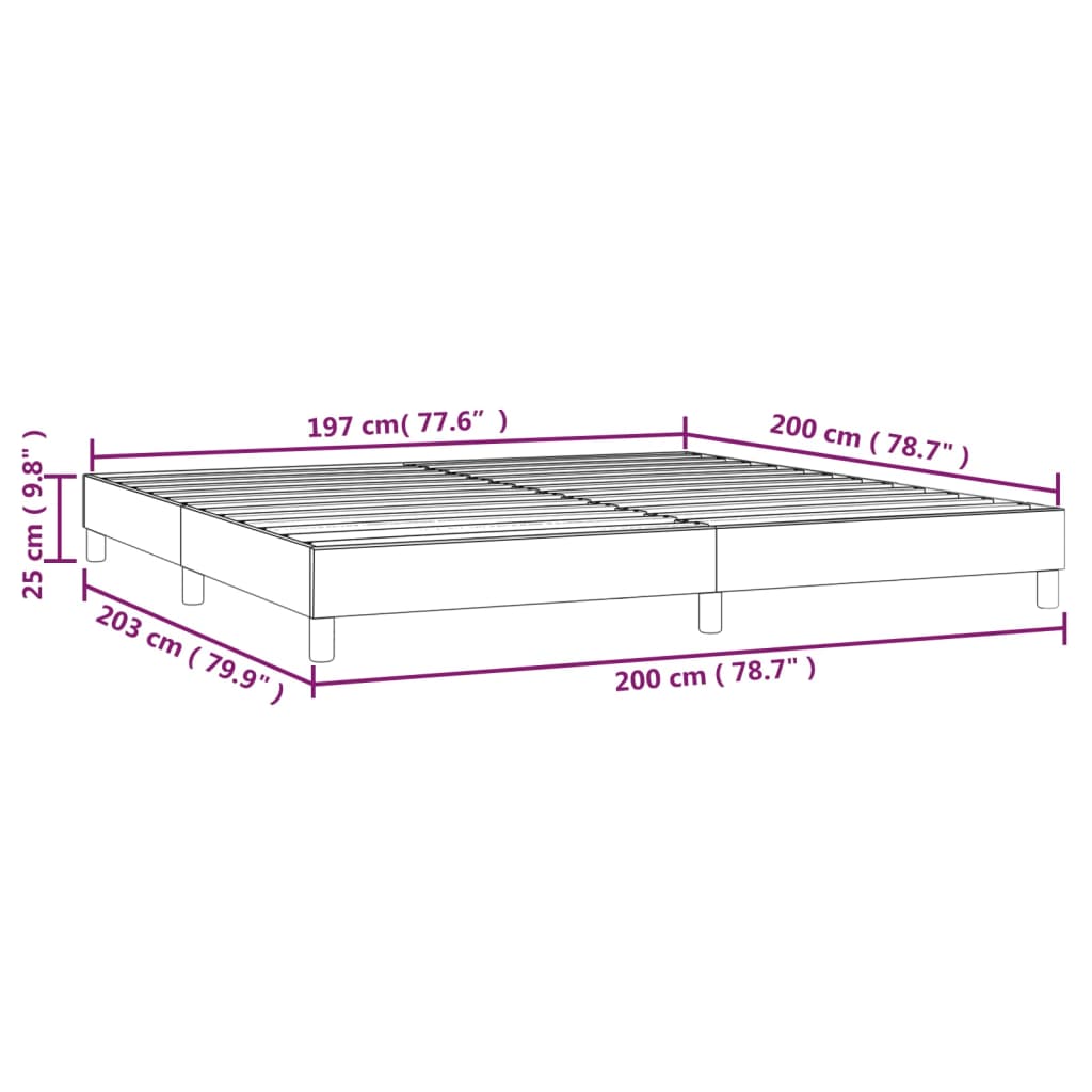 vidaXL Estructura de cama de cuero sintético capuchino 200x200 cm