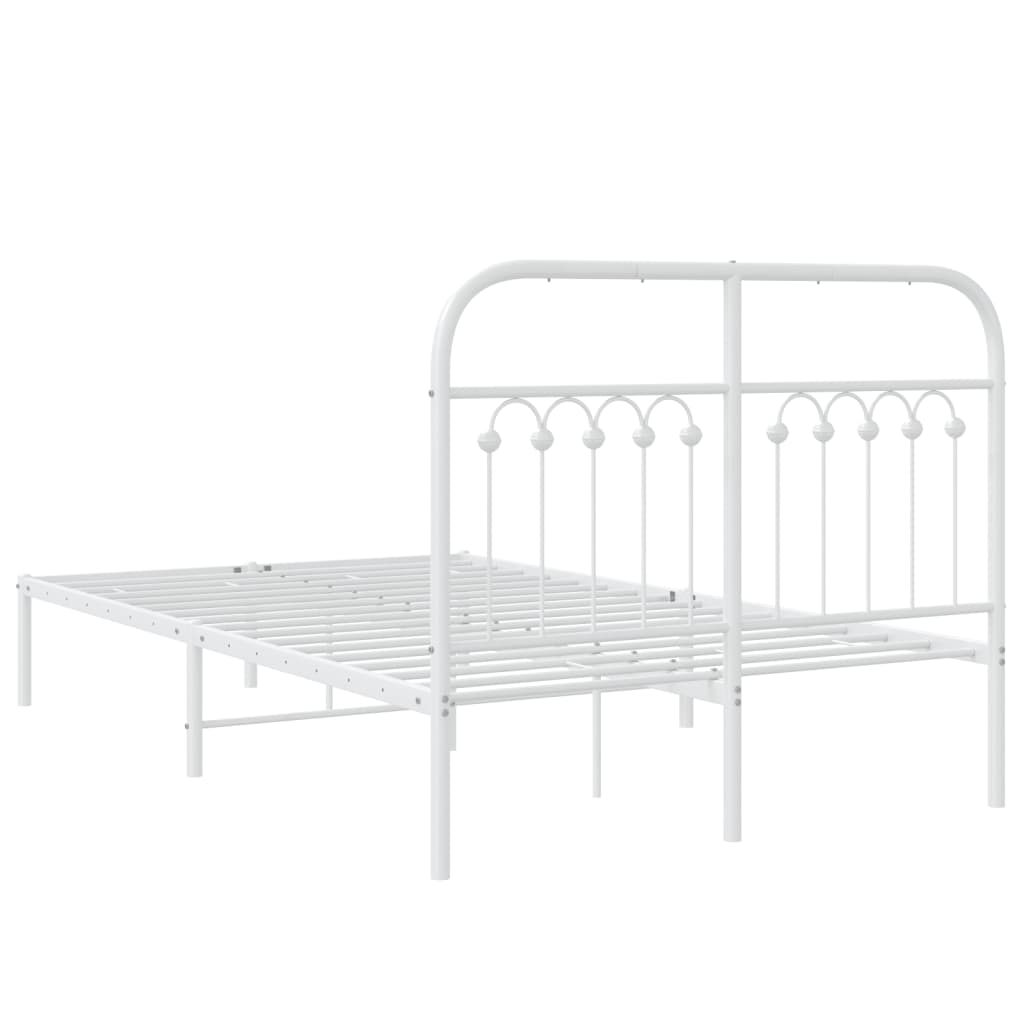 vidaXL Estructura cama sin colchón con cabecero metal blanco 120x190cm