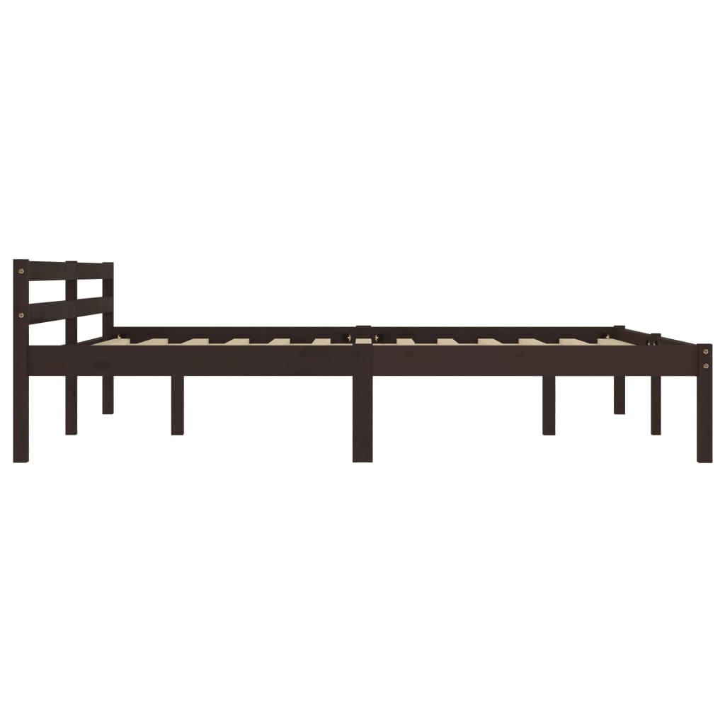 vidaXL Estructura cama sin colchón madera pino marrón oscuro 160x200cm