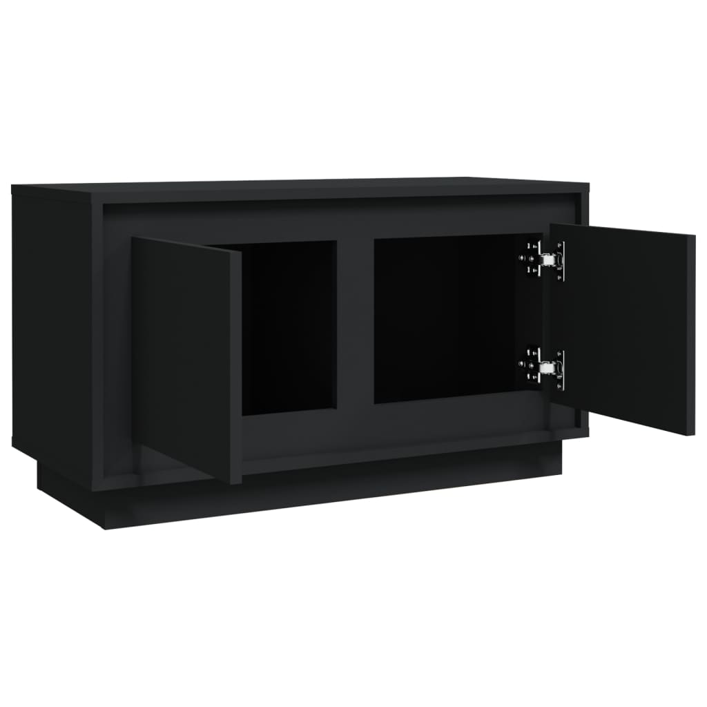 vidaXL Mueble para TV madera contrachapada negro 80x35x45 cm