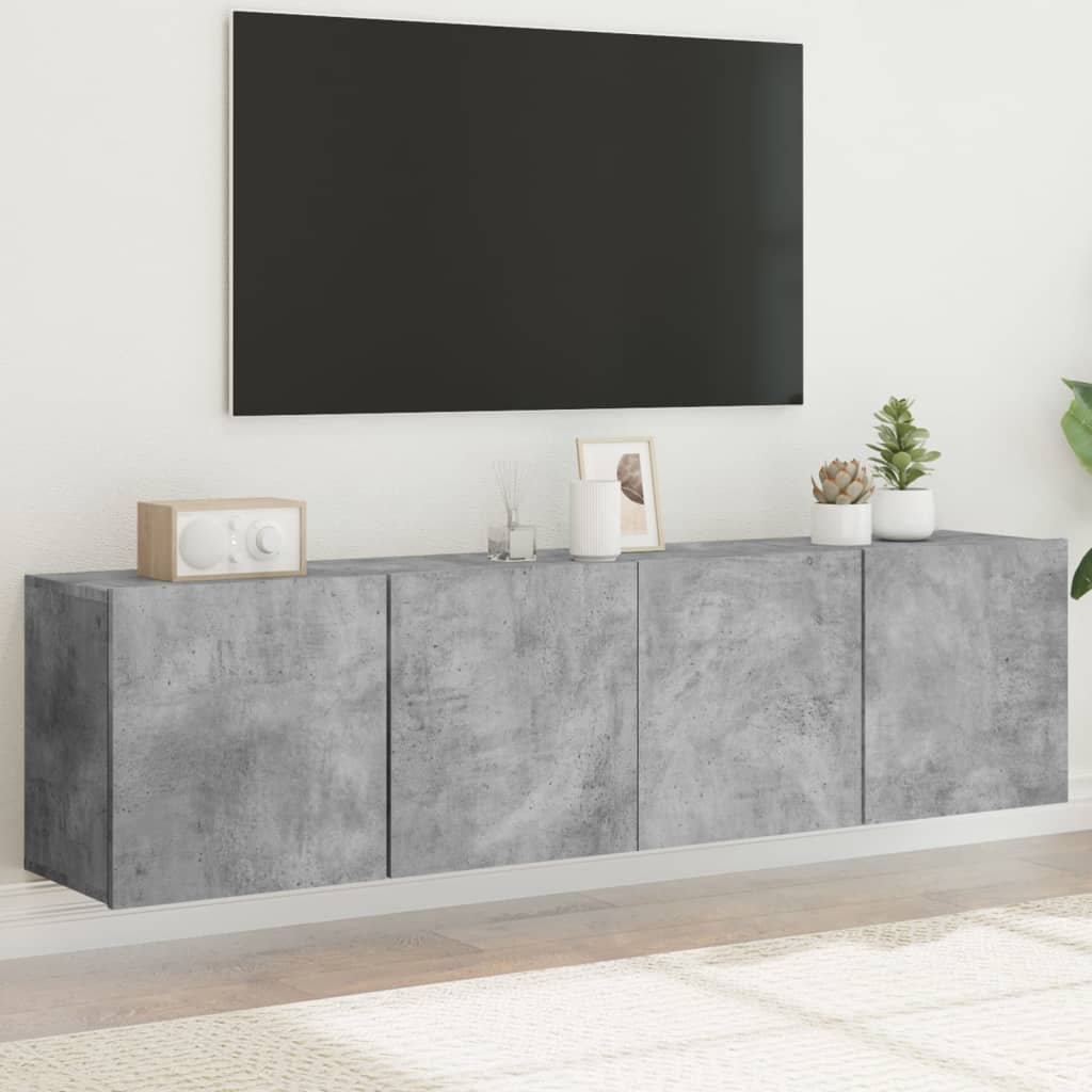 vidaXL Muebles para TV de pared 2 unidades gris hormigón 80x30x41 cm