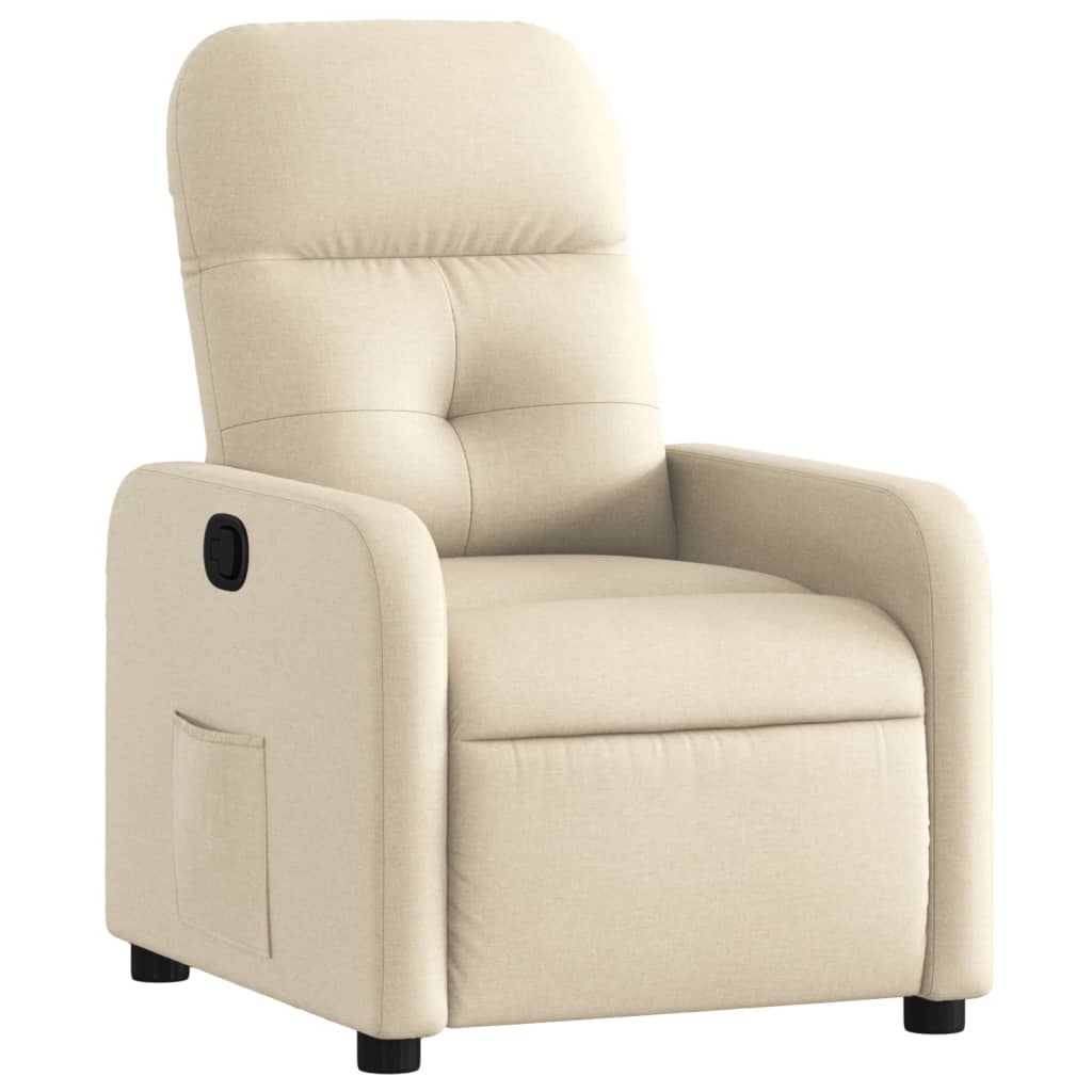 vidaXL Sillón reclinable de tela crema