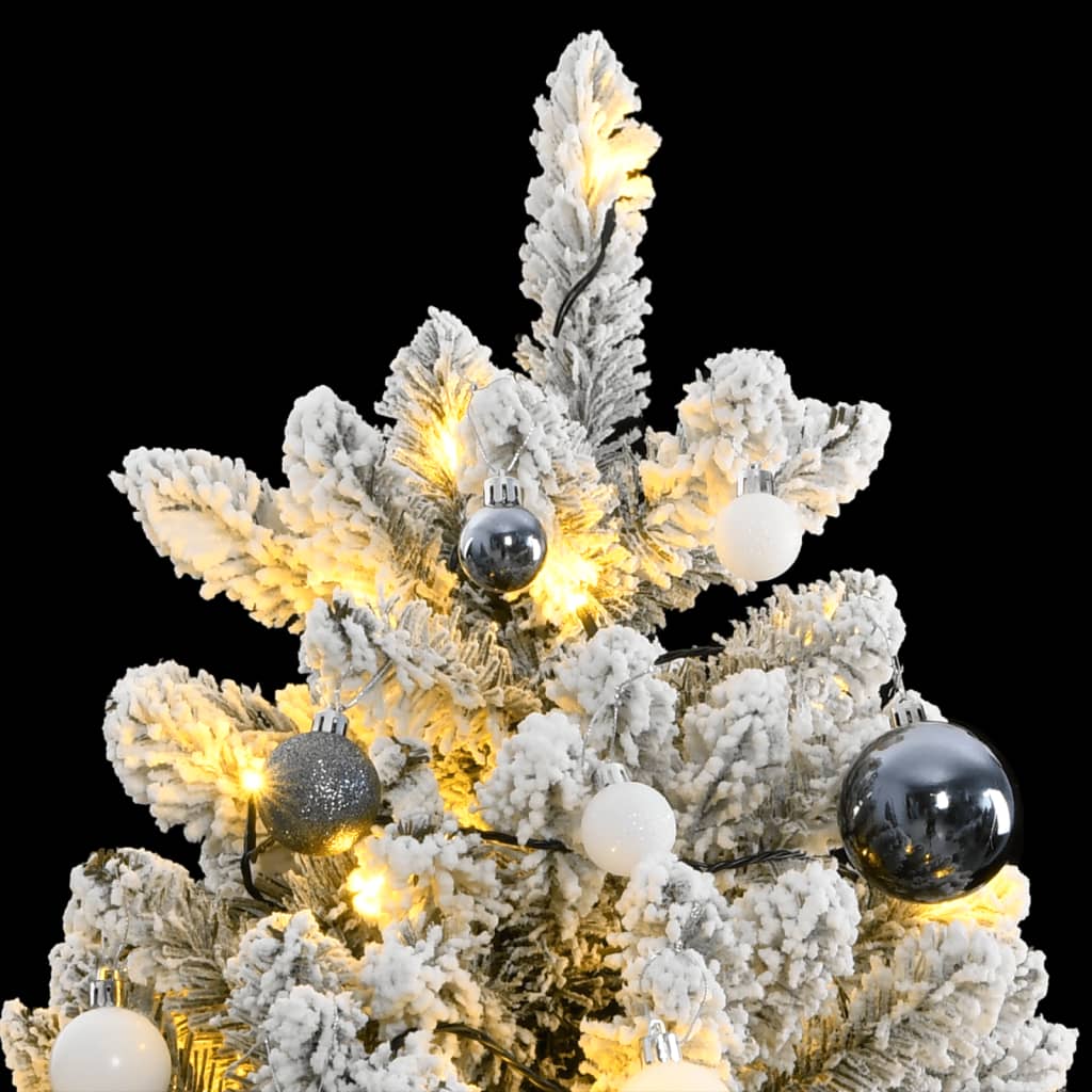 vidaXL Árbol de Navidad artificial con bisagras 300 LED y bolas 180 cm