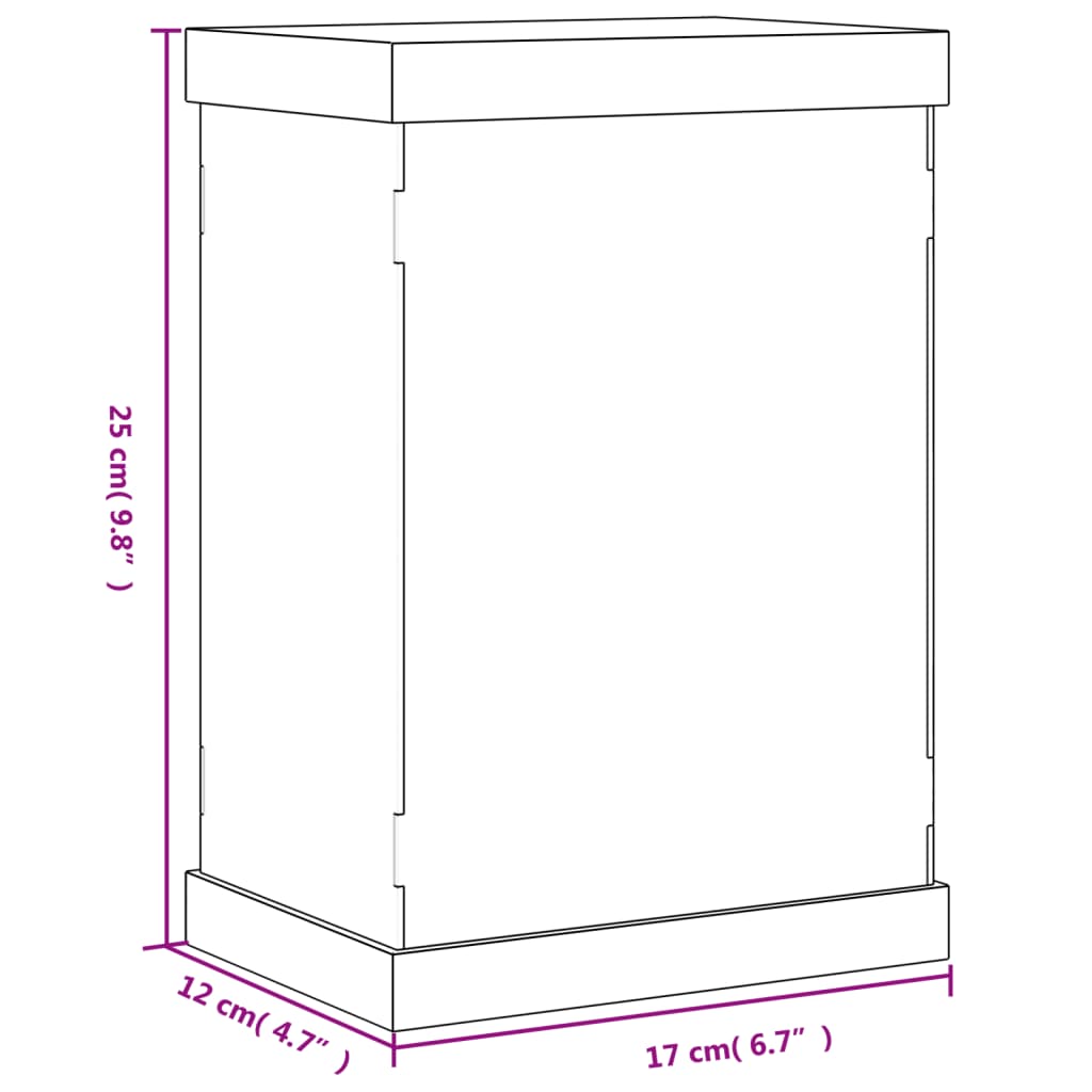 vidaXL Caja de exposición acrílico transparente 17x12x25 cm