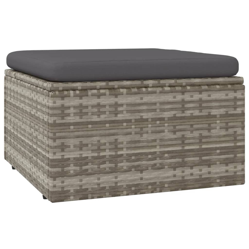 vidaXL Set de muebles de jardín 12 pzas cojines ratán sintético gris