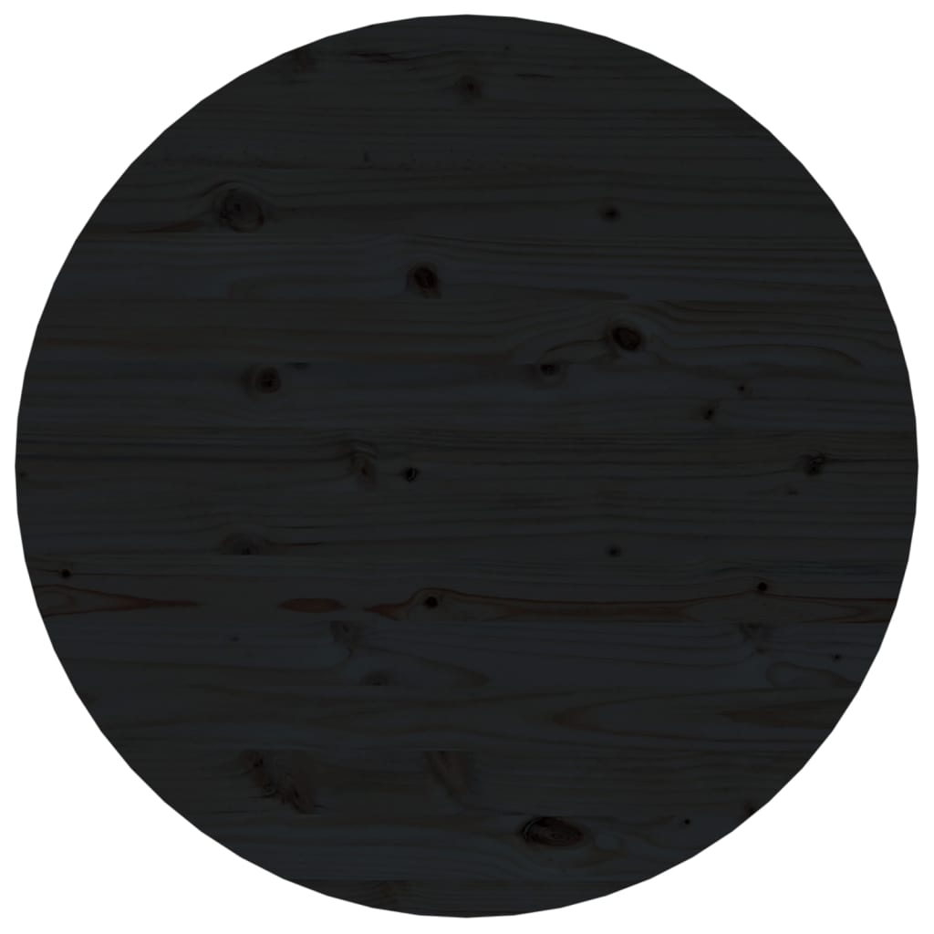 vidaXL Mesa de centro de madera maciza de pino negro Ø 55x45 cm