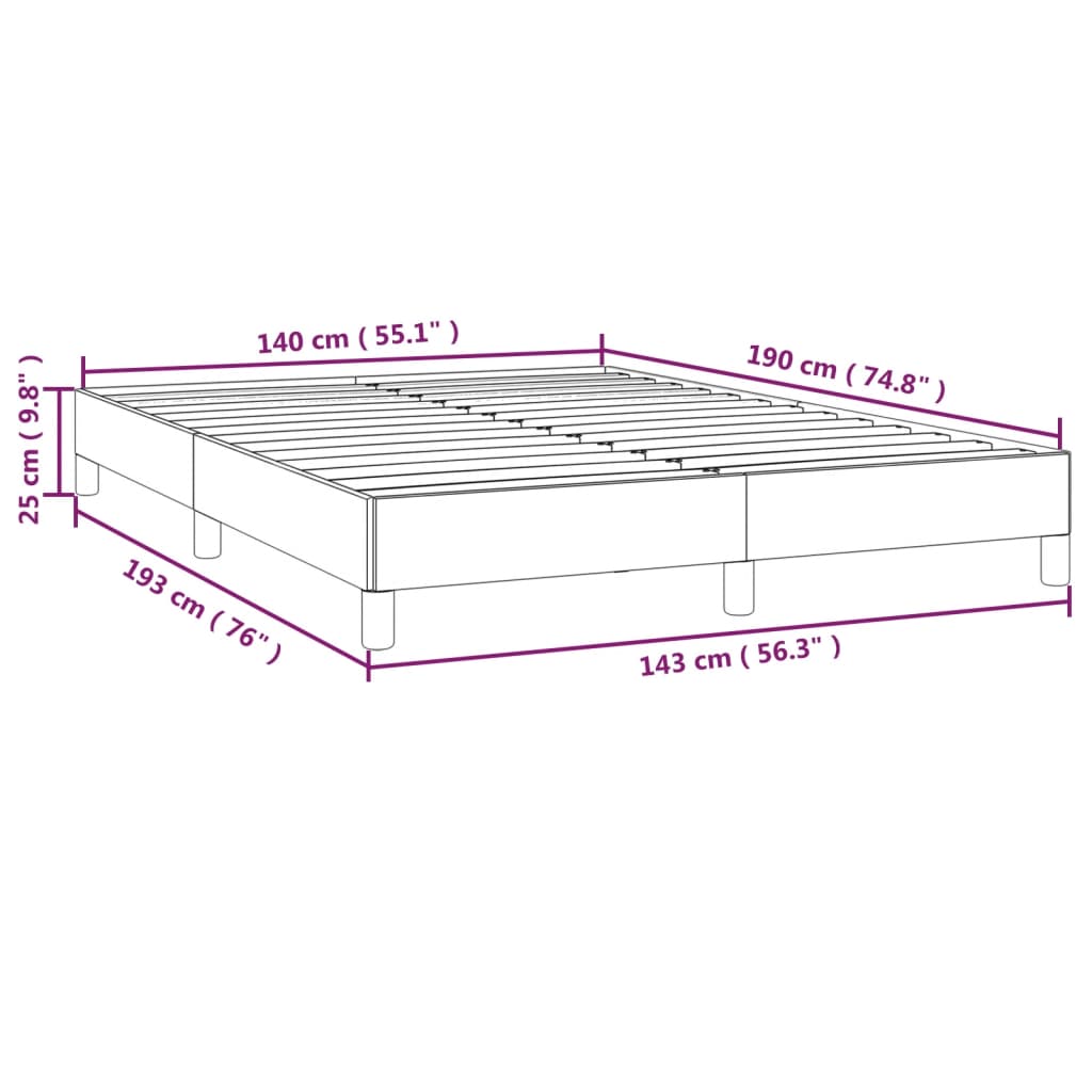 vidaXL Estructura de cama de tela gris taupe 140x190 cm