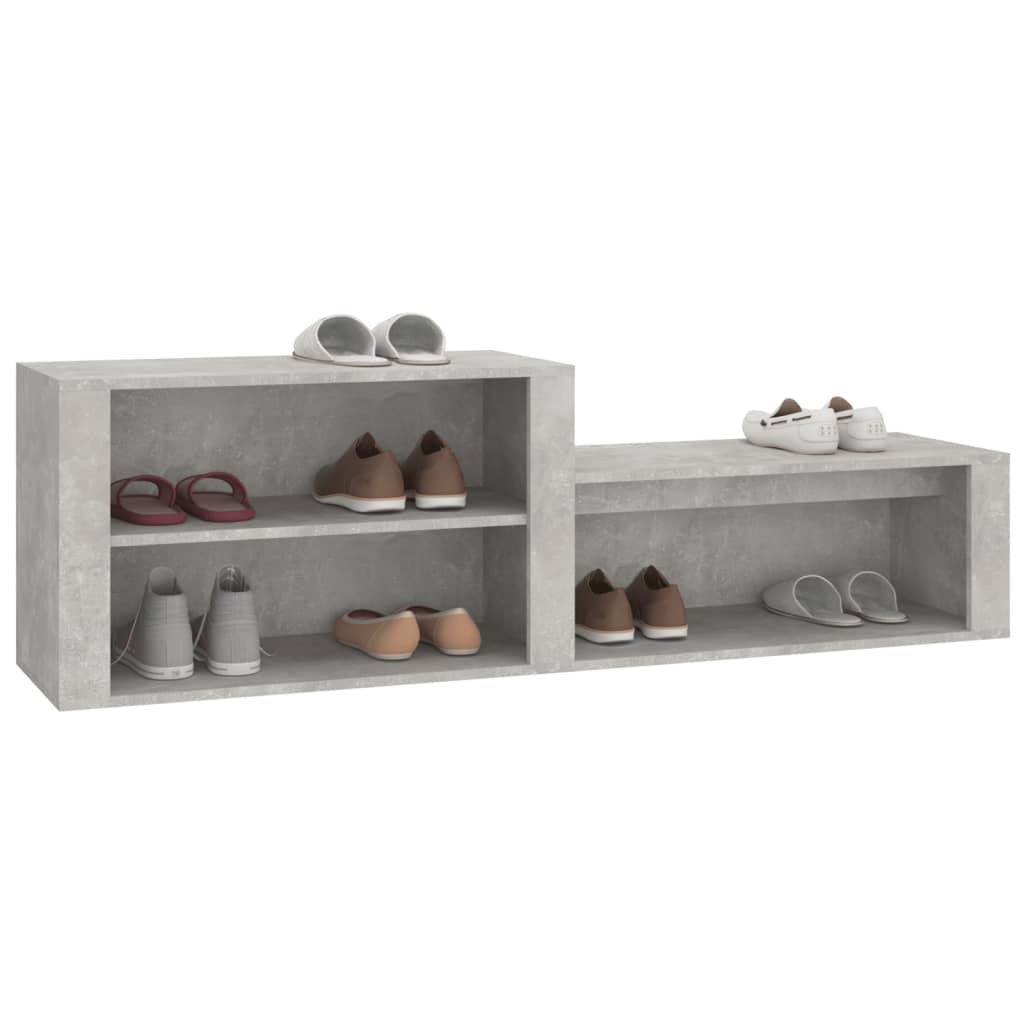 vidaXL Mueble zapatero madera contrachapada gris hormigón 150x35x45 cm