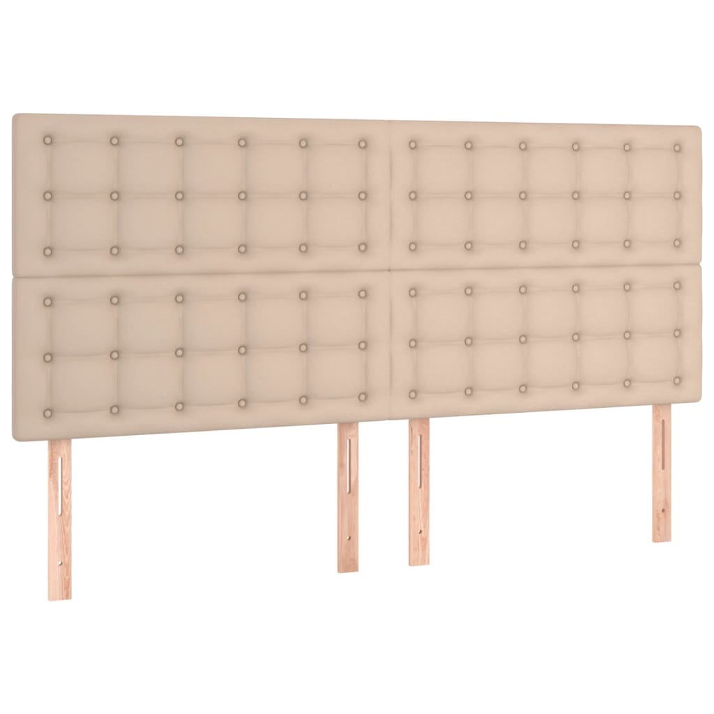 vidaXL Cama box spring con colchón cuero sintético capuchino 160x200cm