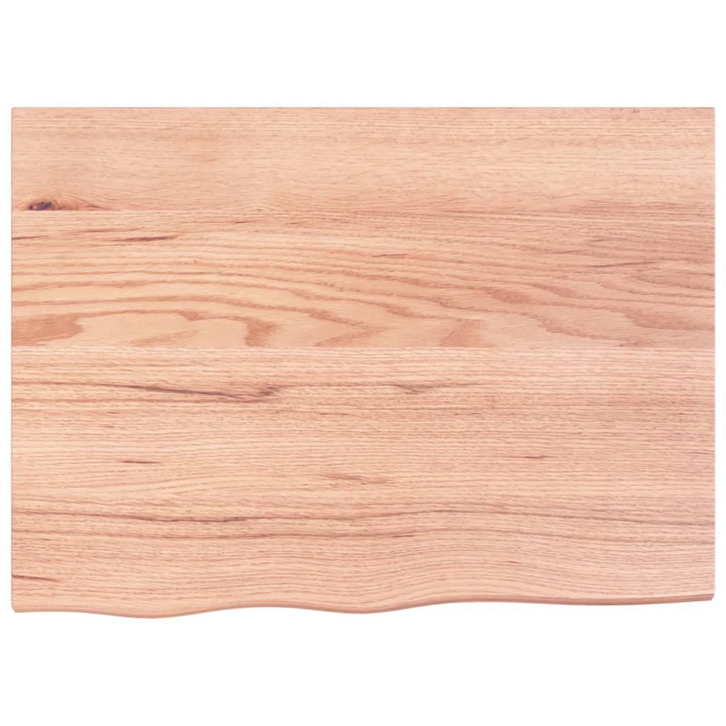 vidaXL Encimera baño madera maciza tratada marrón claro 80x60x(2-4) cm