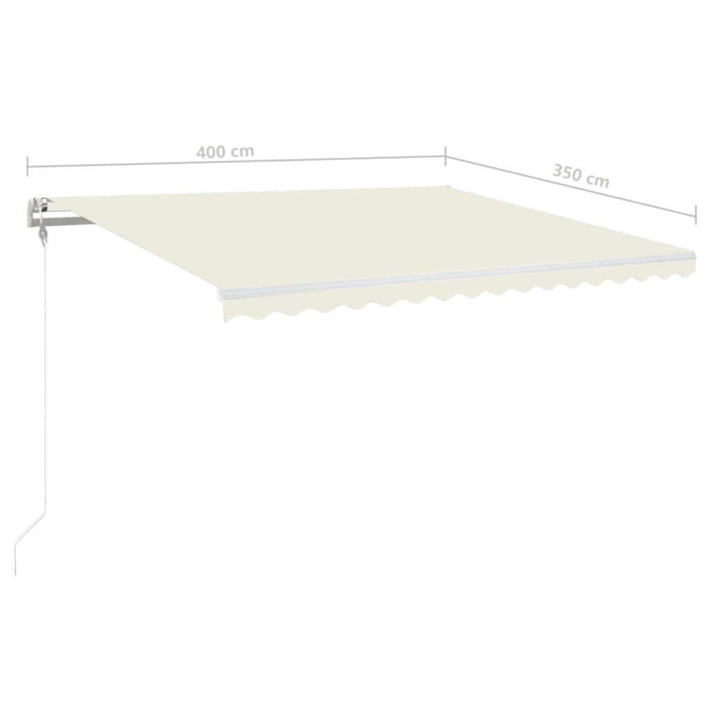 vidaXL Toldo automático con LED y sensor de viento crema 400x350 cm