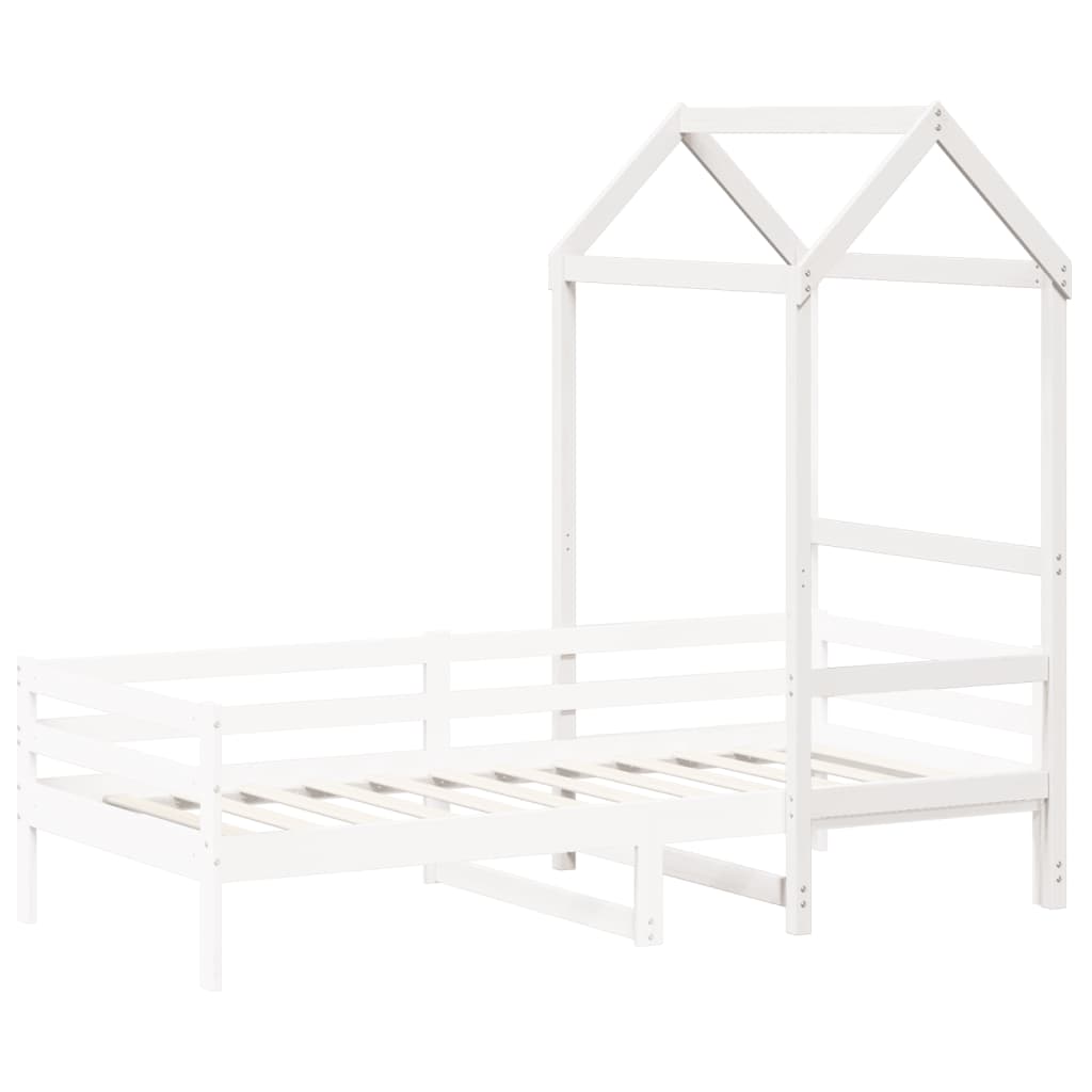 vidaXL Techo de cama infantil madera maciza pino blanco 98x70x176,5 cm