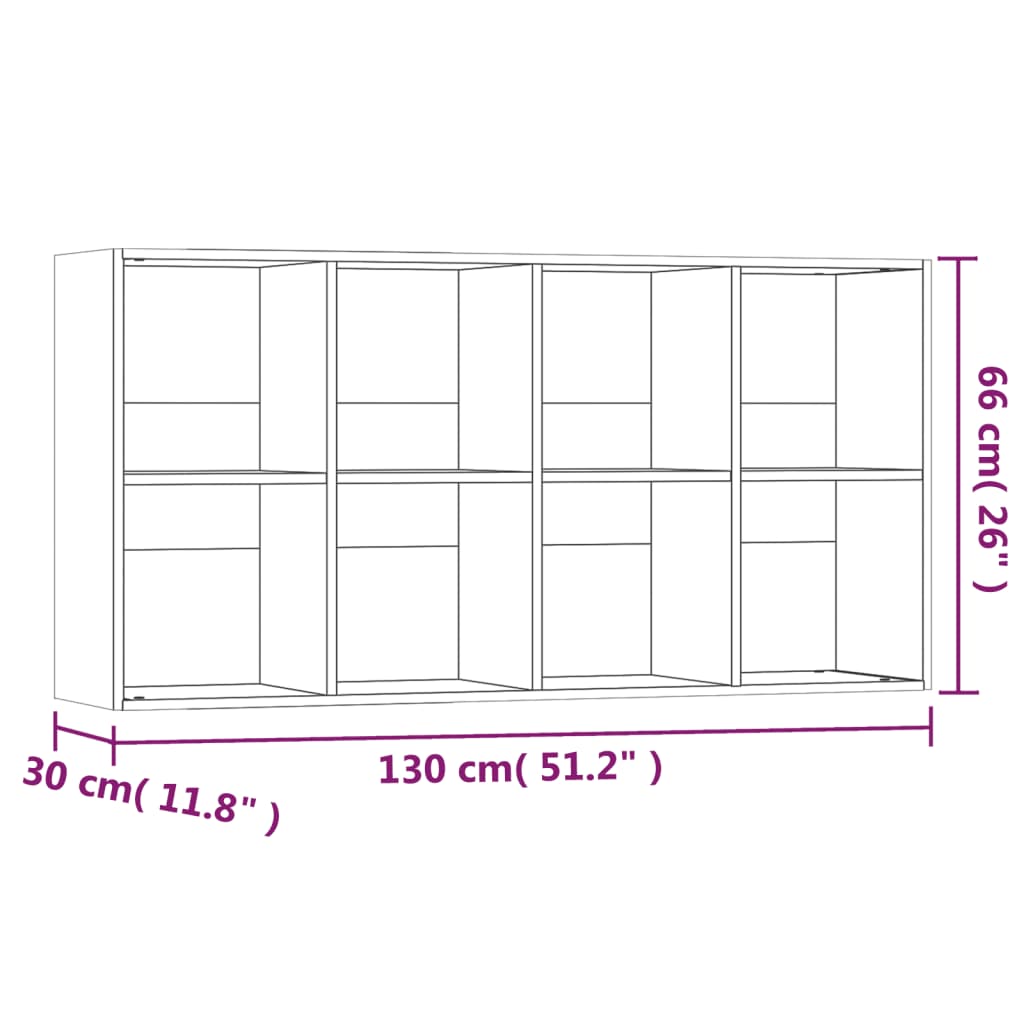 vidaXL Estantería/Aparador contrachapada roble ahumado 66x30x130 cm