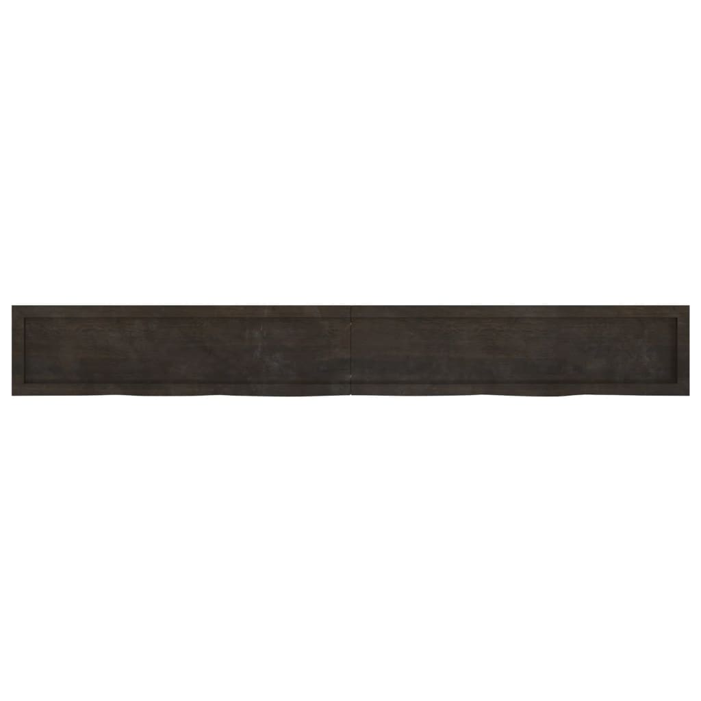 vidaXL Estante pared madera roble tratada marrón oscuro 220x30x(2-6)cm