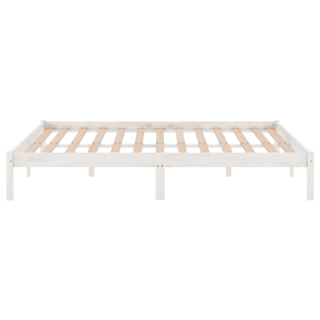 vidaXL Estructura de cama madera maciza blanco Supe King 180x200 cm