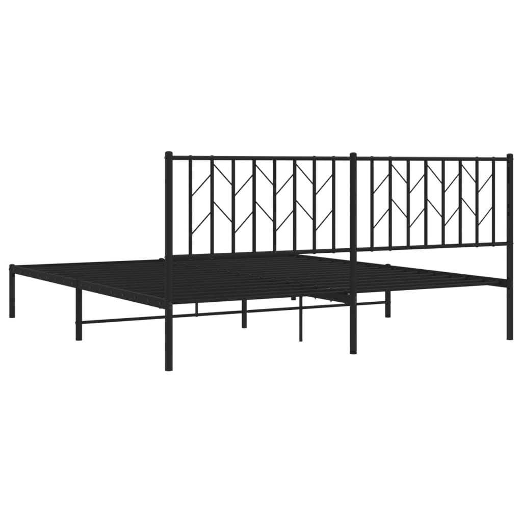 vidaXL Estructura cama sin colchón con cabecero metal negro 183x213 cm