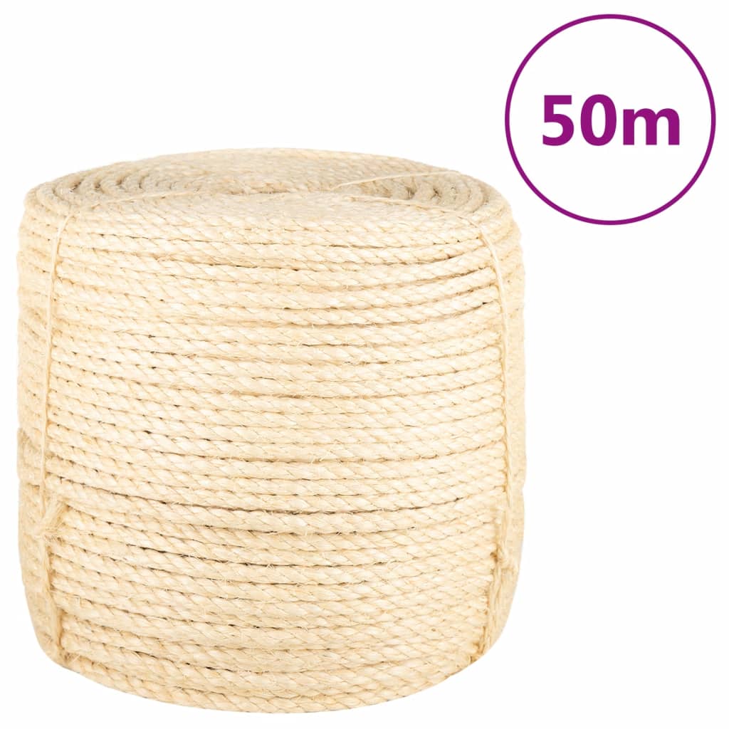 vidaXL Cuerda 100% sisal 8 mm 50 m