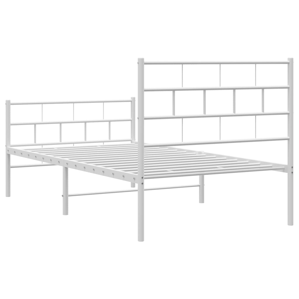 vidaXL Estructura cama sin colchón con estribo metal blanco 90x190 cm