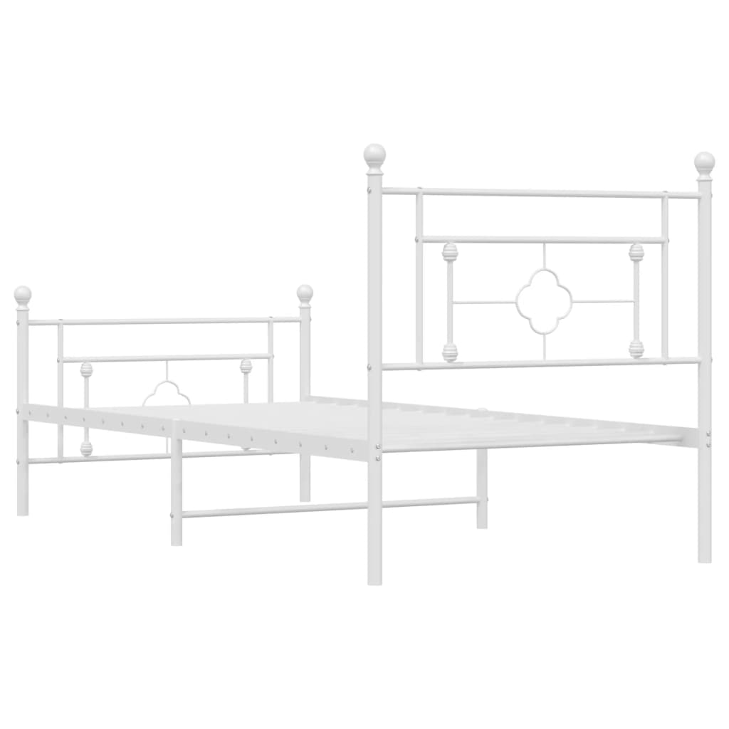 vidaXL Estructura cama sin colchón con estribo metal blanco 100x200 cm