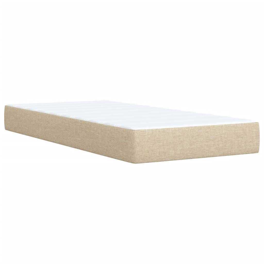 vidaXL Cama box spring con colchón tela color crema 90x190 cm